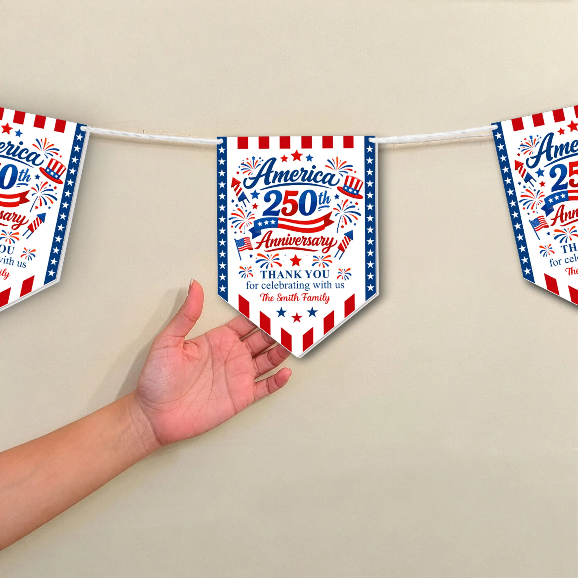 Thank You For Celebrating With Us - Personalized Garland Banner - Image 2