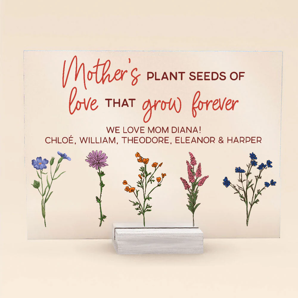 Thank You For Helping Us Bloom Gift For Mom Grandma - Personalized Acrylic Plaque - Image 5