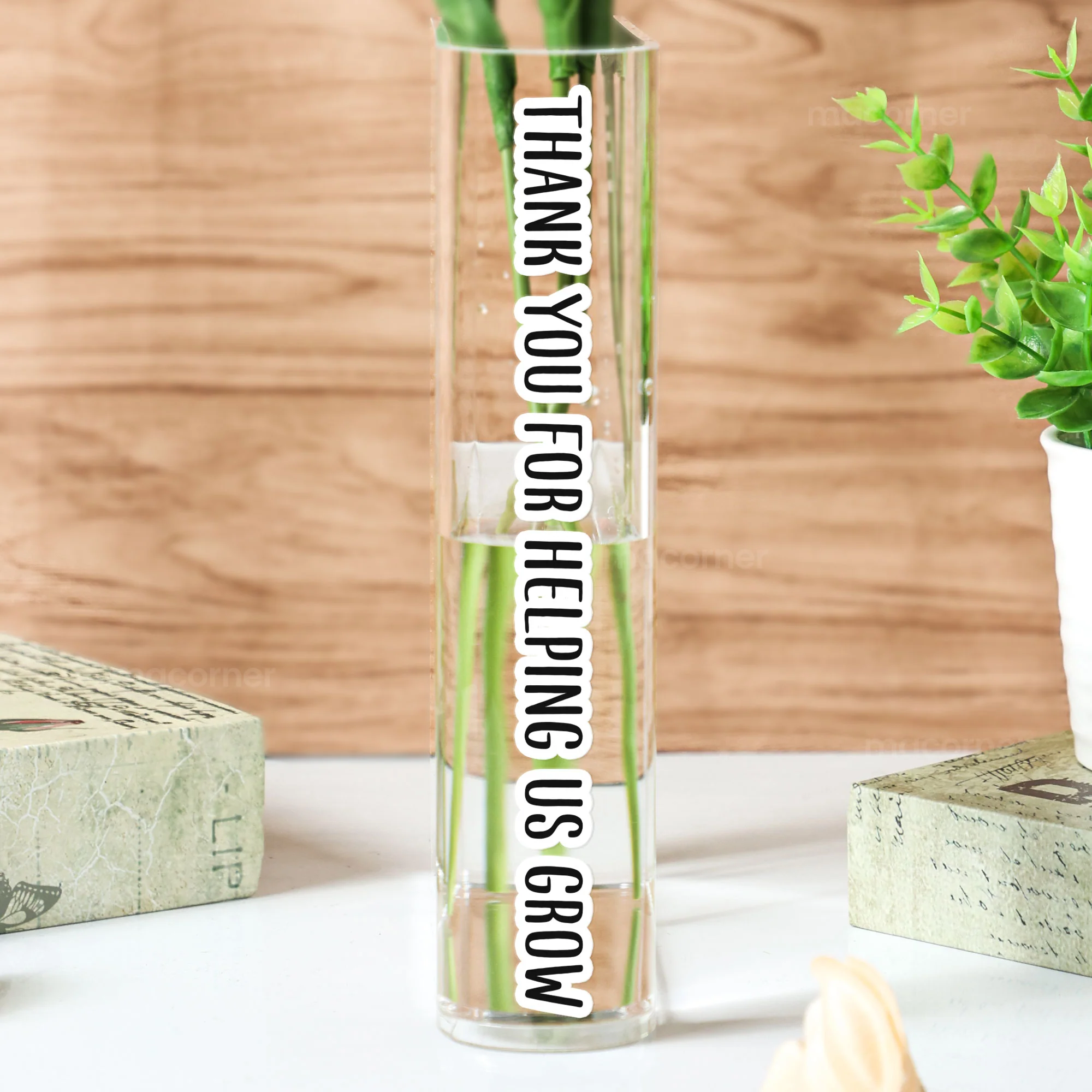 Thank You For Helping Us Grow - Personalized Acrylic Book Vase - Image 2