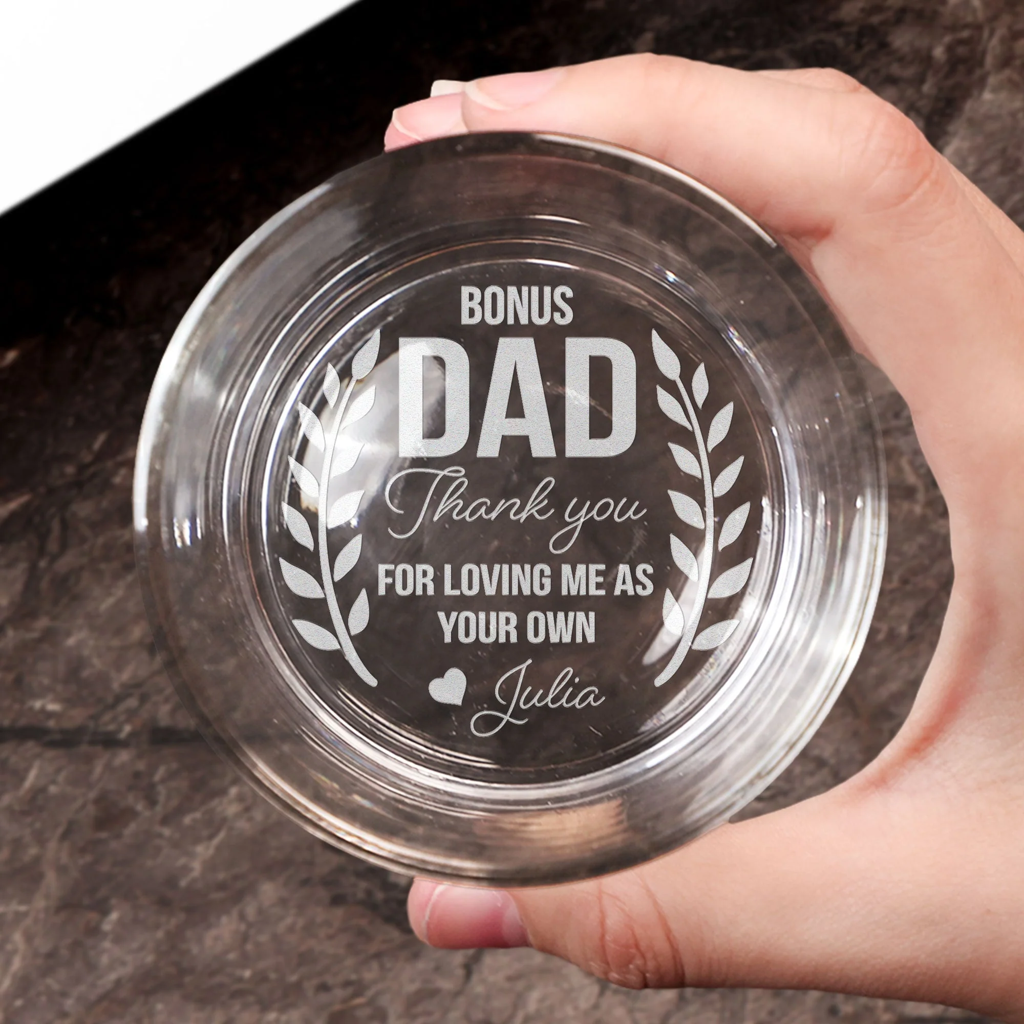 Thank You For Loving Me As Your Own - Personalized Engraved Whiskey Glass - Image 3