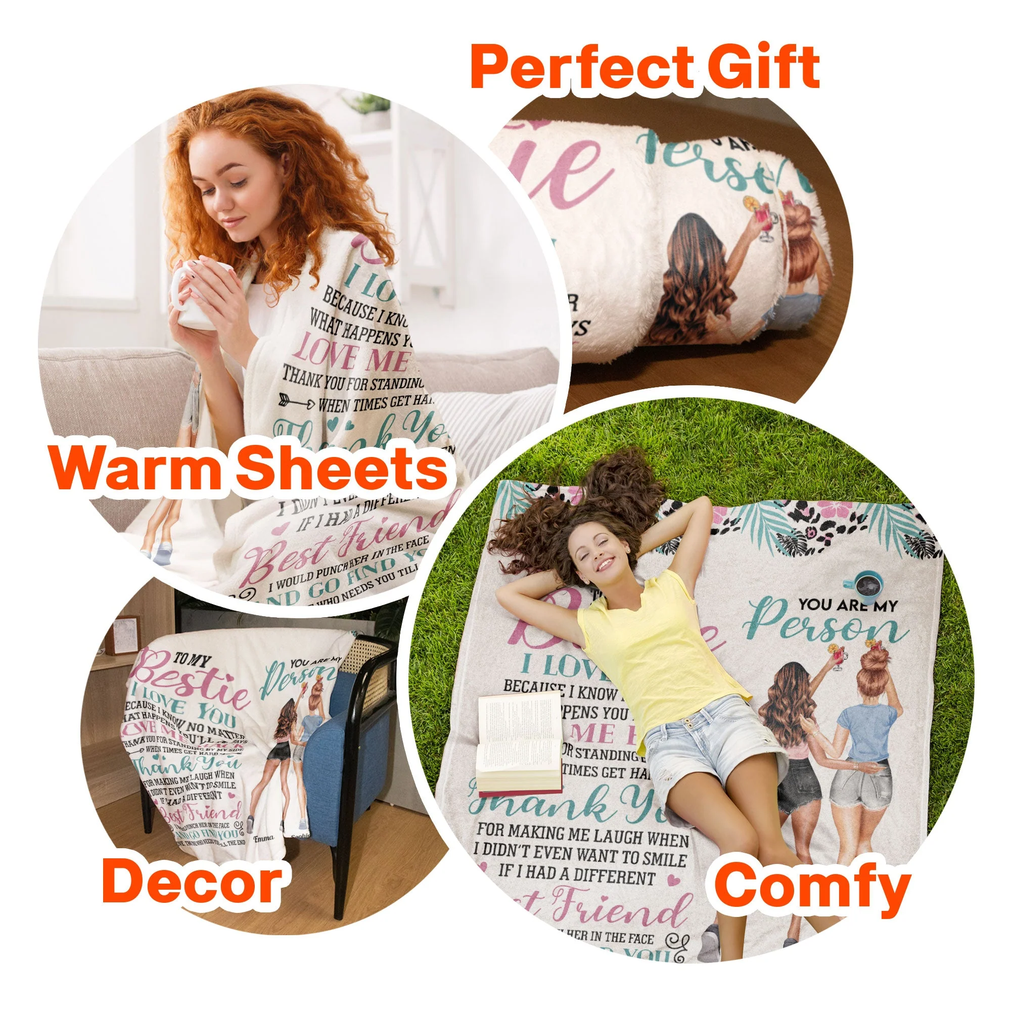 Thank You For Making Me Laugh Friendship Besties Sisters - Personalized Blanket - Image 8