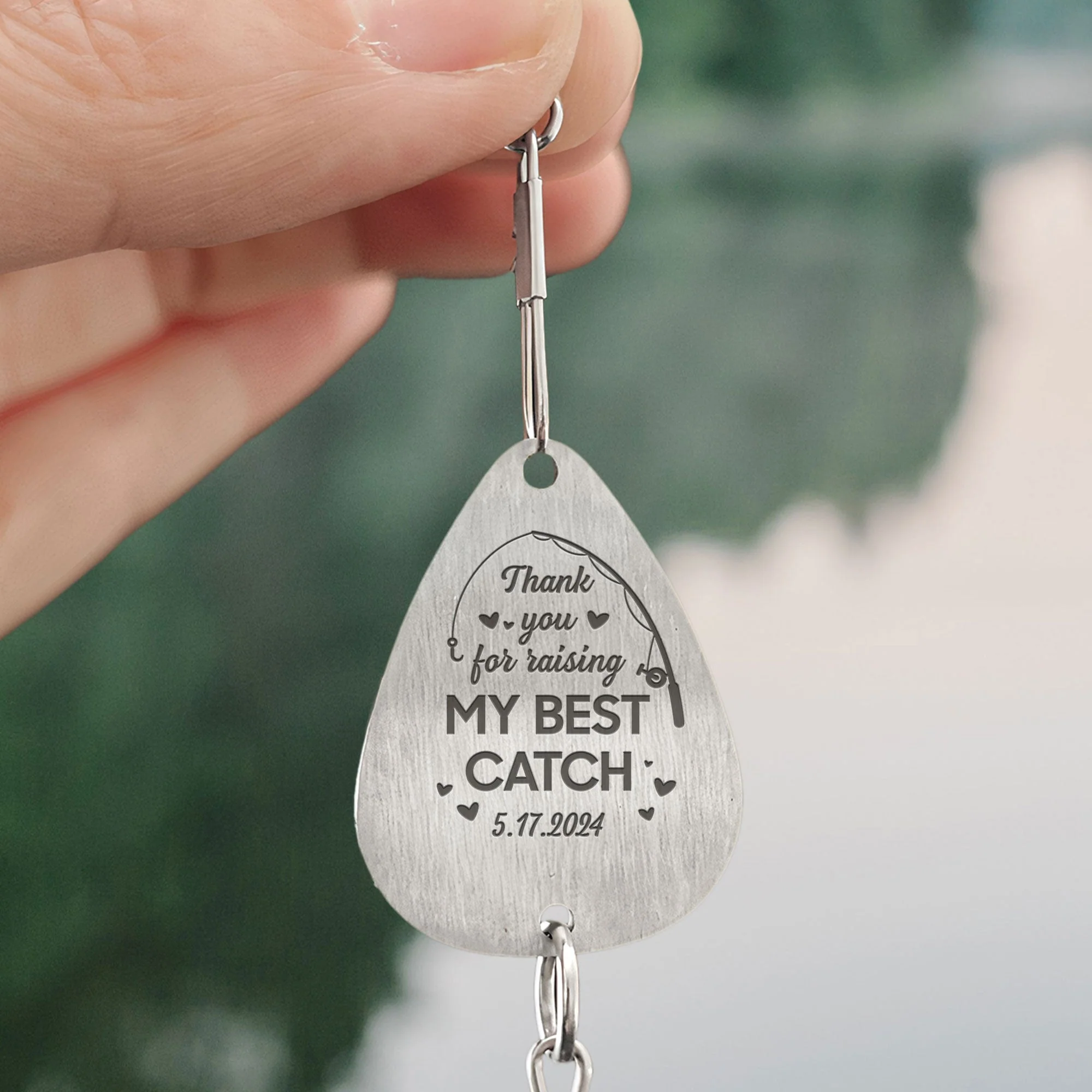 Thank You For Raising My Best Catch Father Of Groom - Personalized Fishing Lure Keychain - Image 5