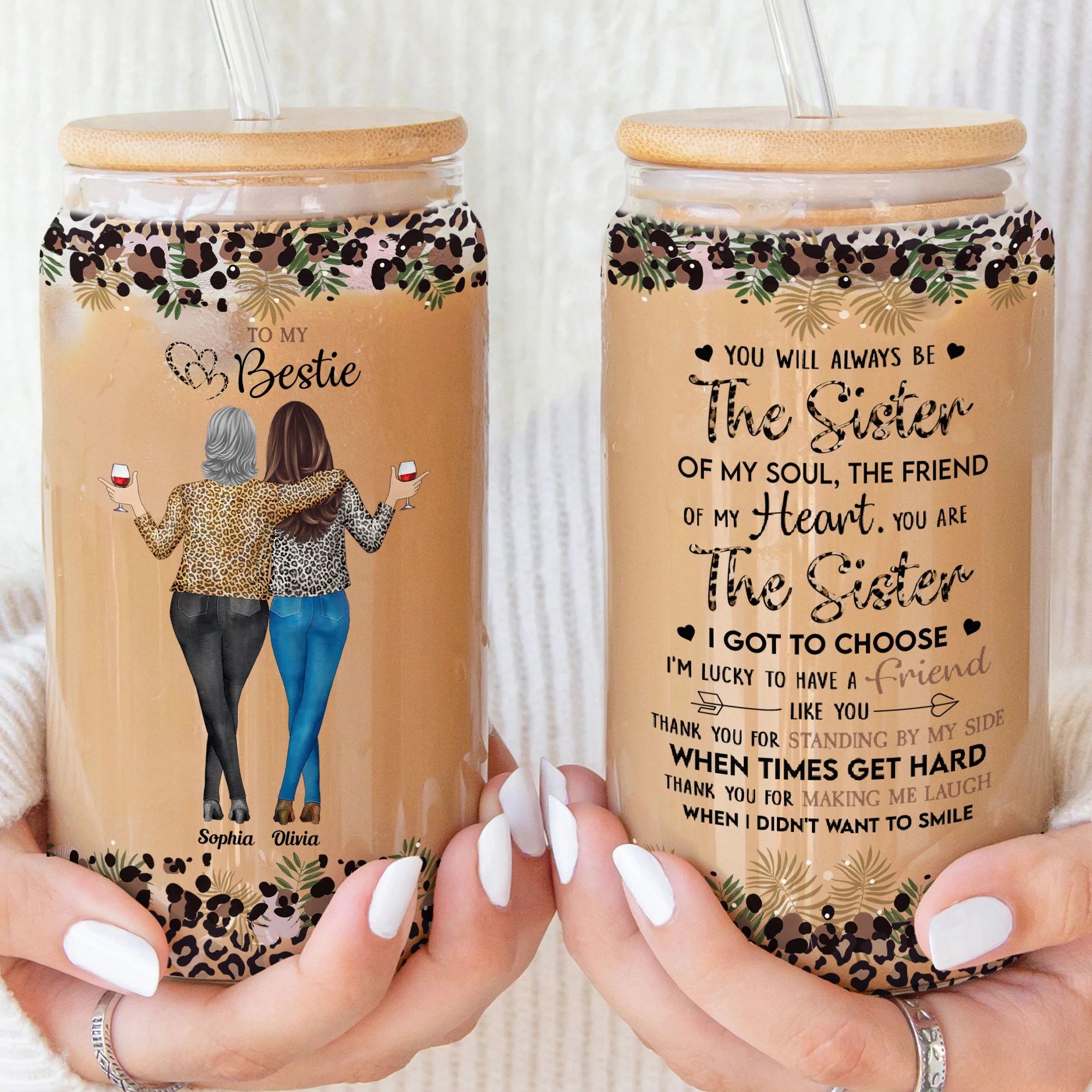Thank You For Standing By Me Friendship - Personalized Clear Glass Cup - Image 3
