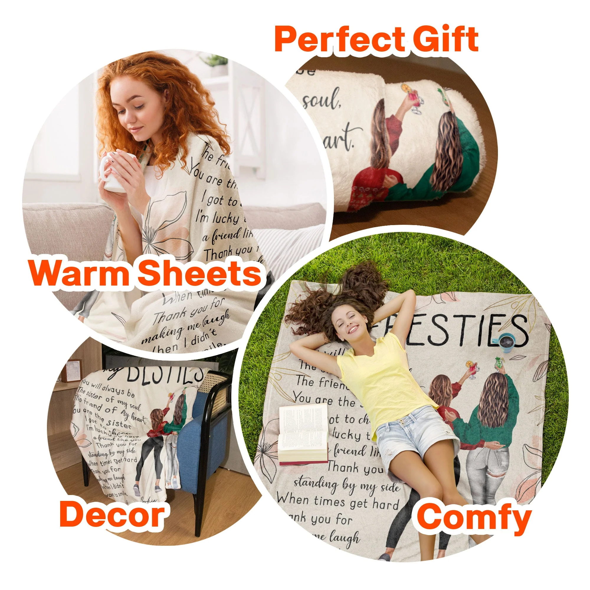 Thank You For Standing By My Side Besties Friends - Personalized Friend Blanket - Image 6