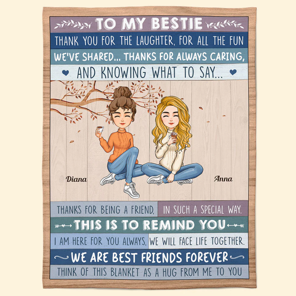 Thank You For The Laughter & Fun Friendship - Personalized Blanket - Image 7