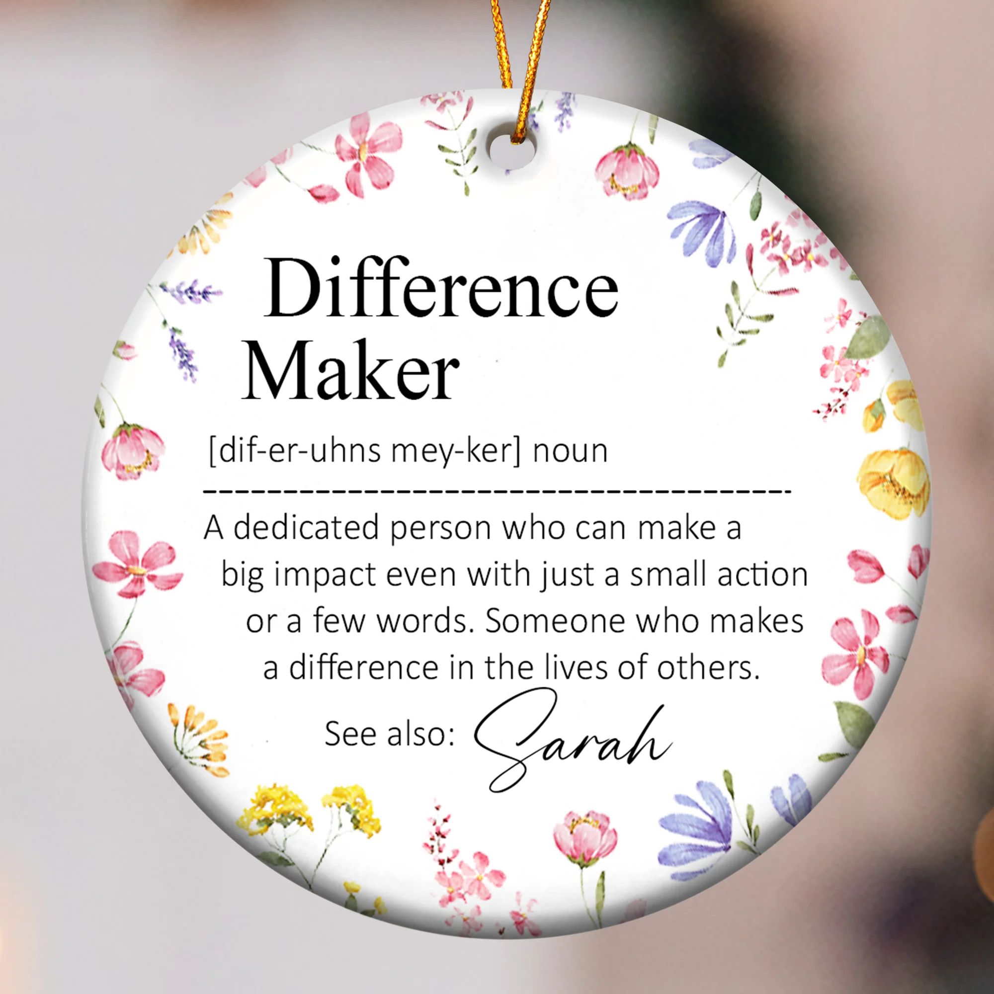 Thank You Gifts - Difference Maker - Mentor Appreciation For Coworkers, Family, Leader, Boss - Personalized Ceramic Ornament - Image 3