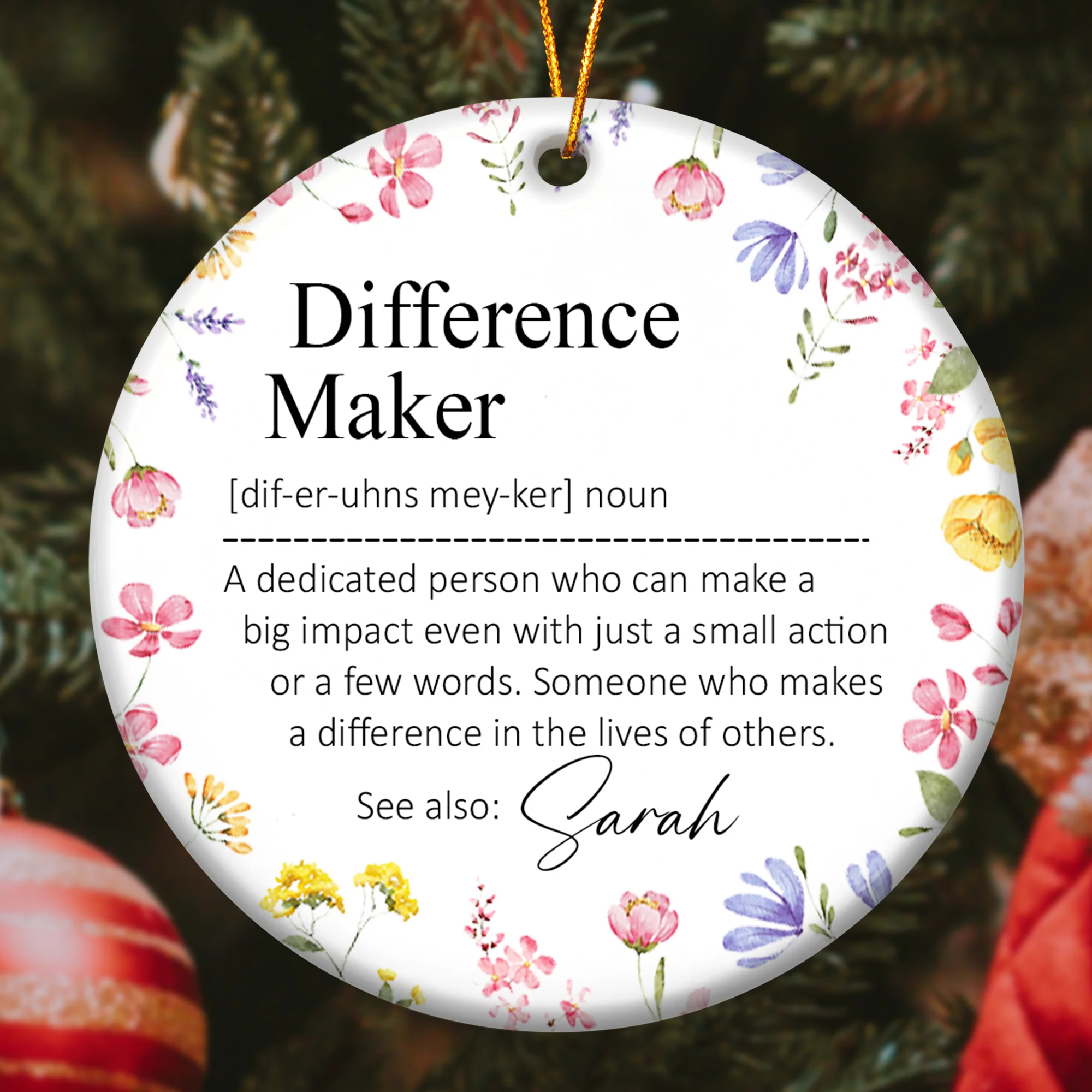 Thank You Gifts - Difference Maker - Mentor Appreciation For Coworkers, Family, Leader, Boss - Personalized Ceramic Ornament - Image 4