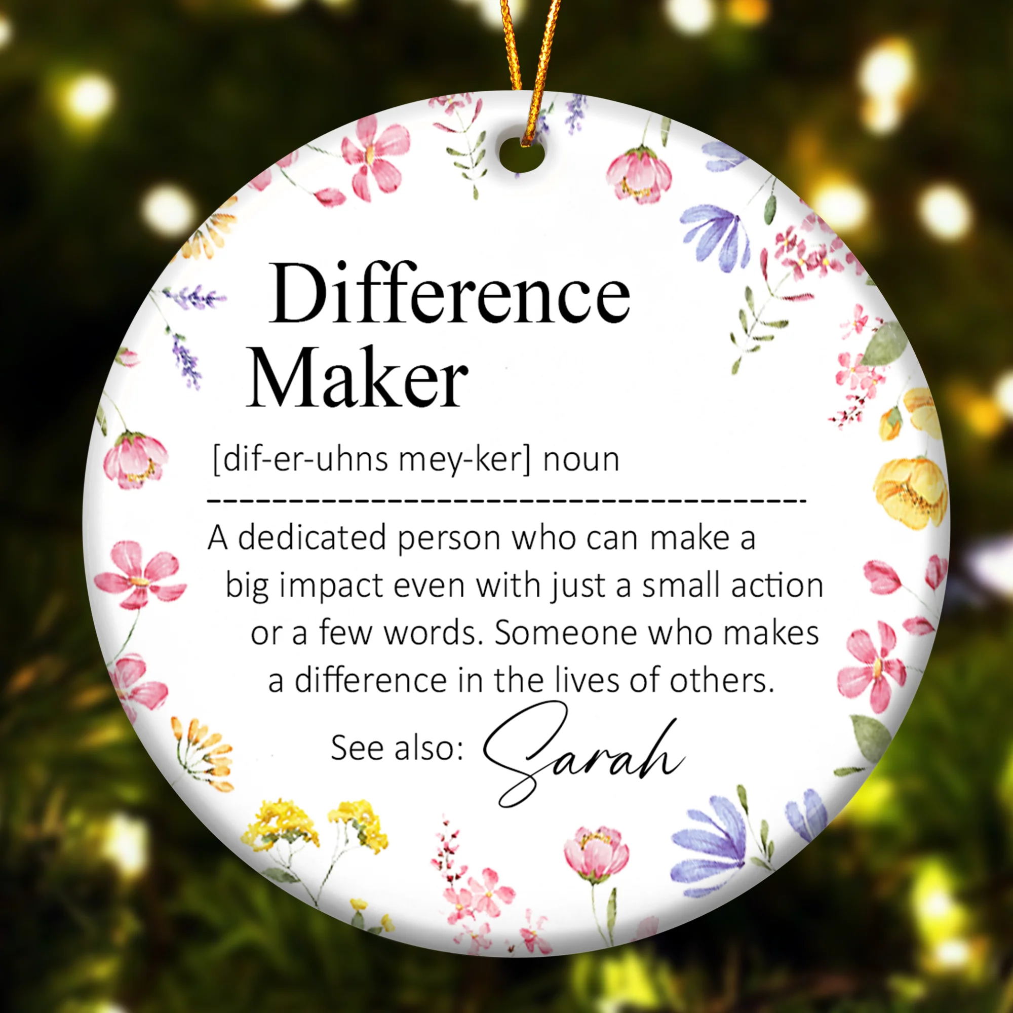 Thank You Gifts - Difference Maker - Mentor Appreciation For Coworkers, Family, Leader, Boss - Personalized Ceramic Ornament - Image 7