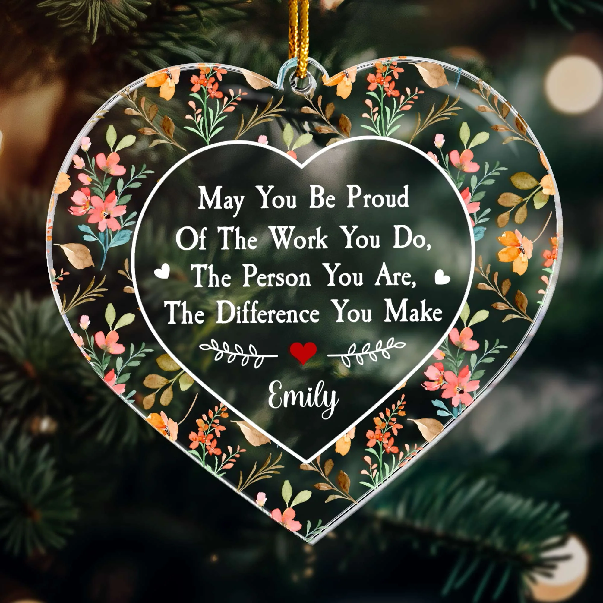 Thank You Gifts For Boss, Coworkers, Friends - Be Proud Of The Work You Do - Personalized Acrylic Ornament - Image 2
