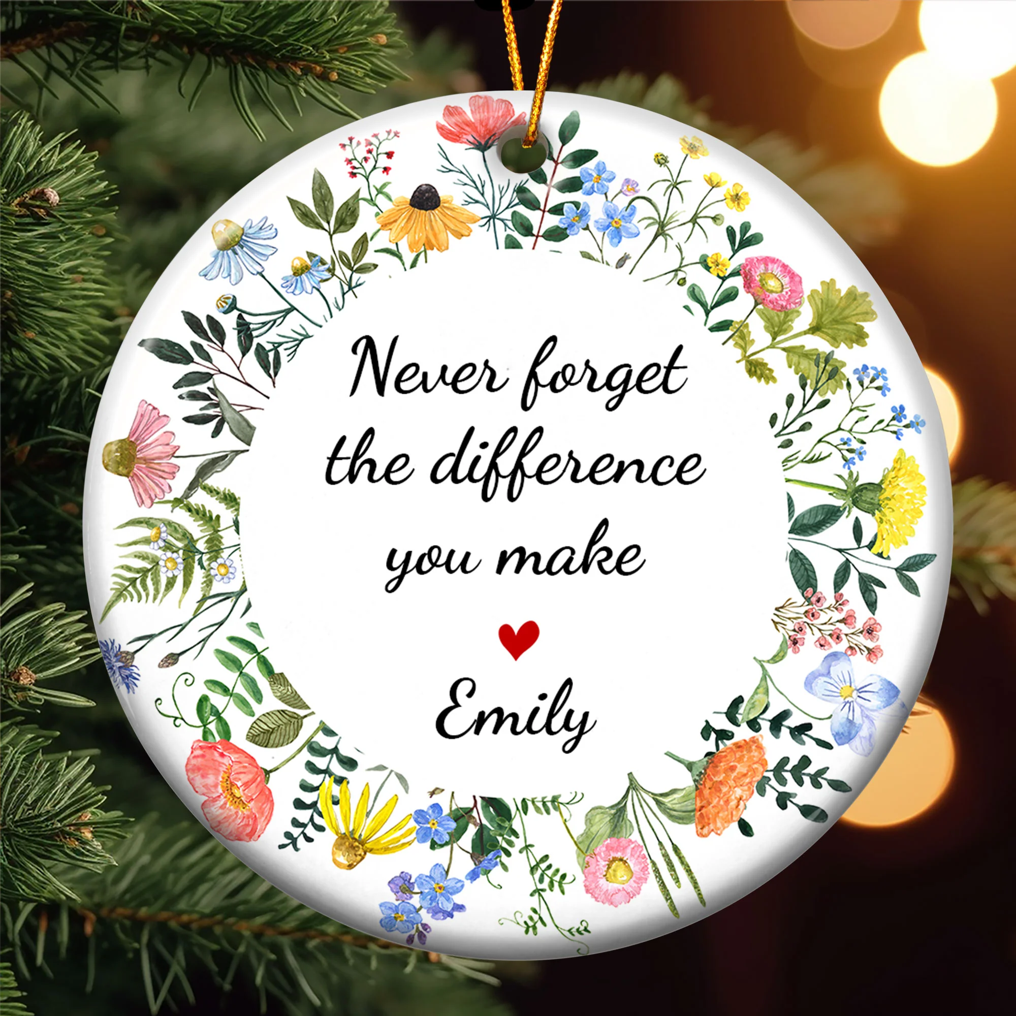 Thank You Gifts For Boss, Coworkers, Friends - Custom Names - Personalized Ceramic Ornament - Image 3