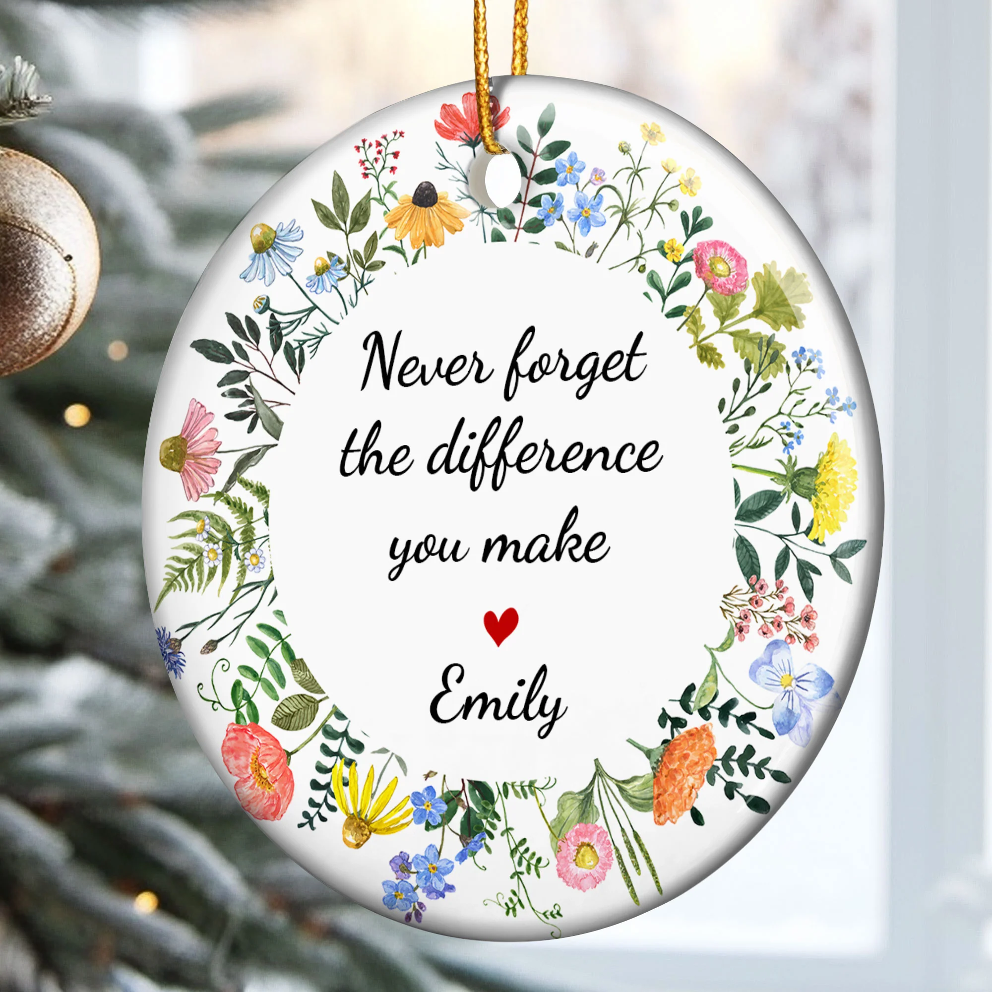 Thank You Gifts For Boss, Coworkers, Friends - Custom Names - Personalized Ceramic Ornament - Image 4