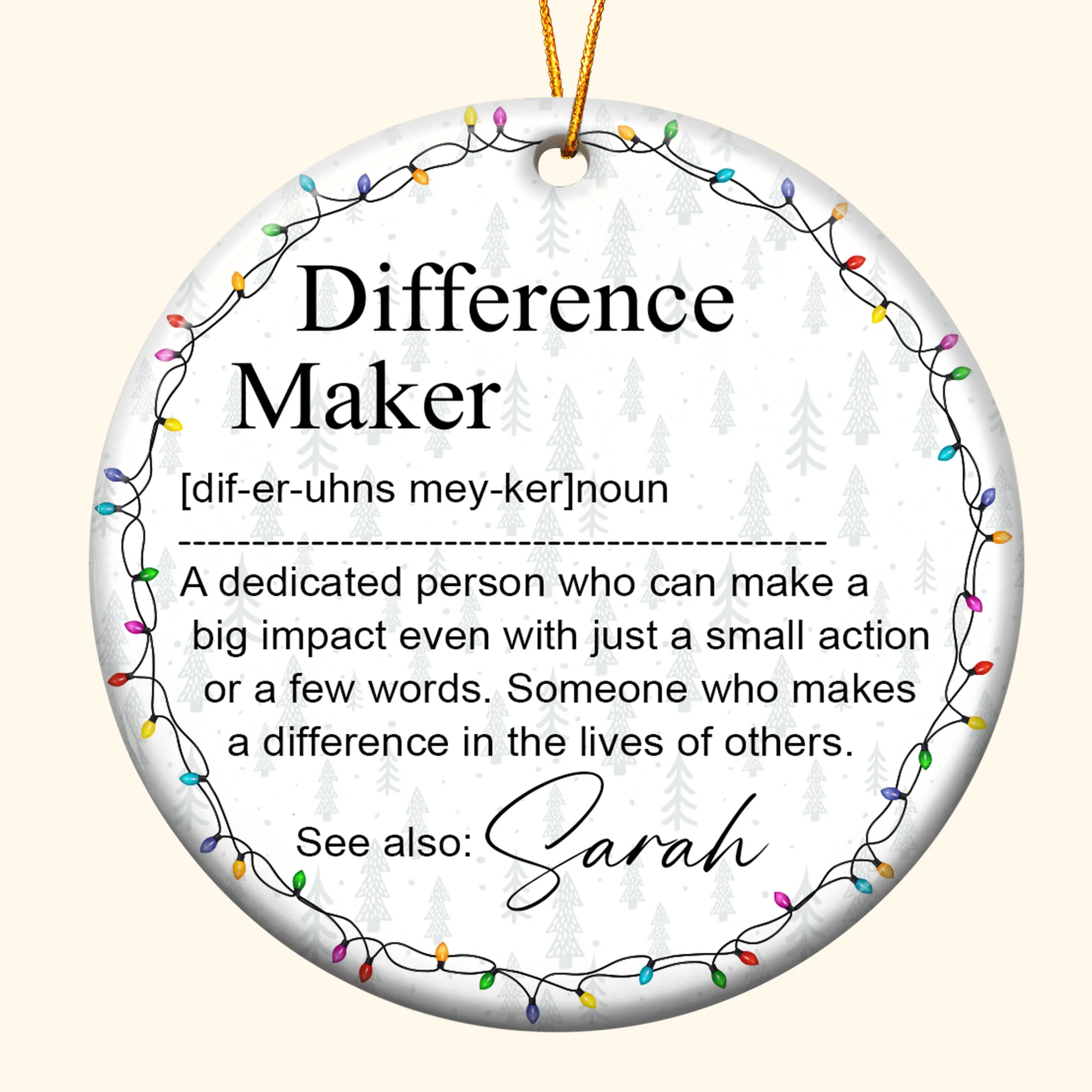 Thank You Gifts For Boss, Coworkers, Friends - Difference Maker - Personalized Ceramic Ornament - Image 5