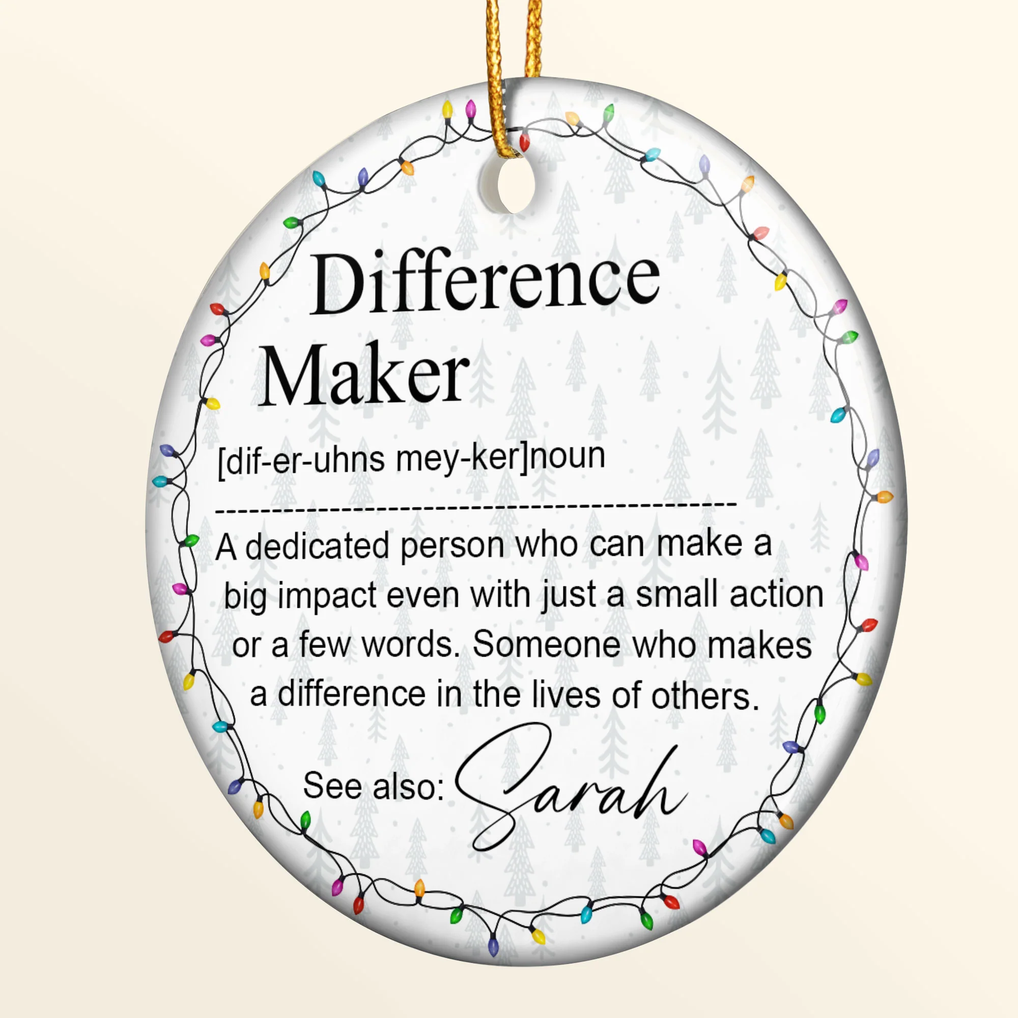 Thank You Gifts For Boss, Coworkers, Friends - Difference Maker - Personalized Ceramic Ornament - Image 6