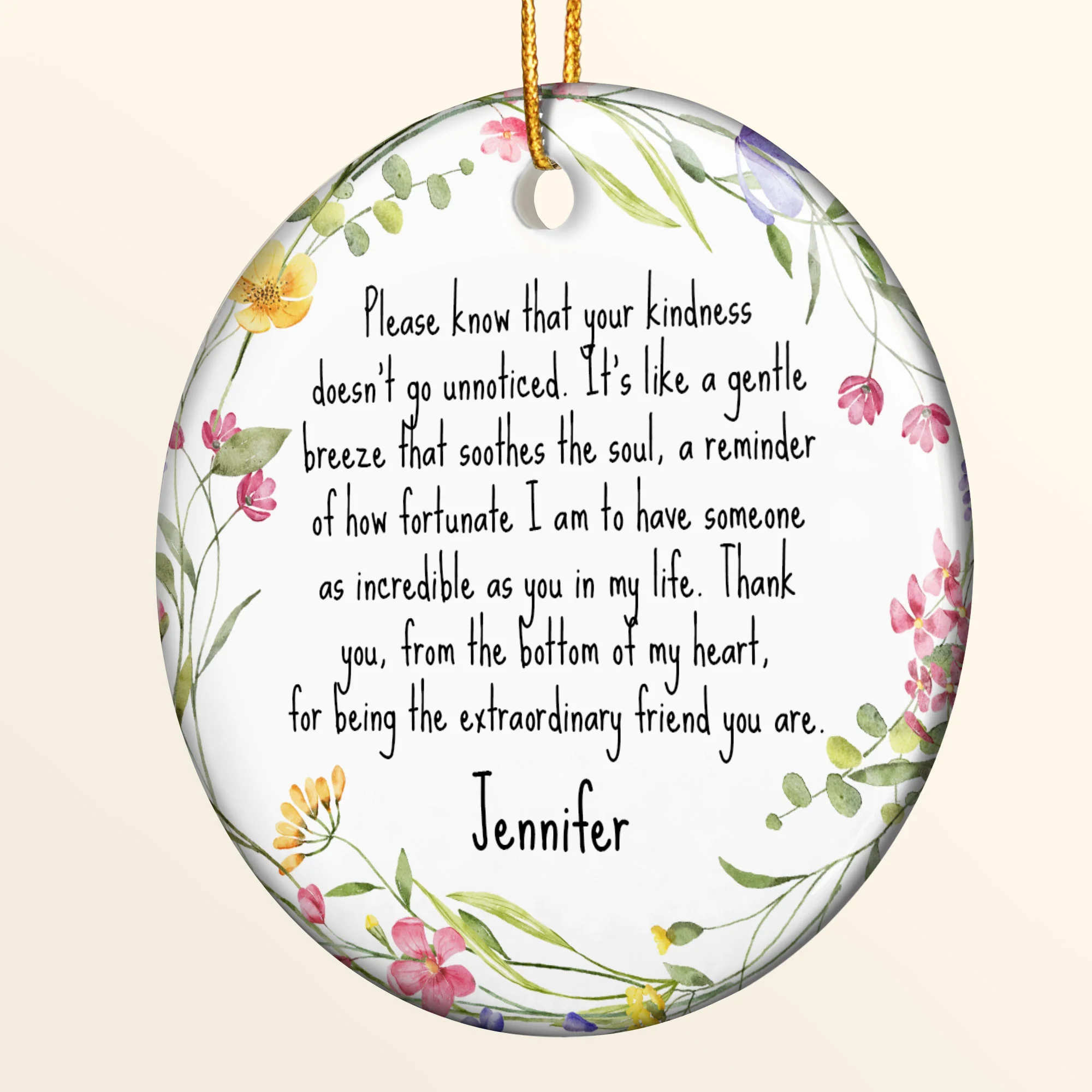 Thank You Gifts For Boss, Coworkers, Friends, Family - For Being The Extraordinary Friend - Personalized Ceramic Ornament - Image 5