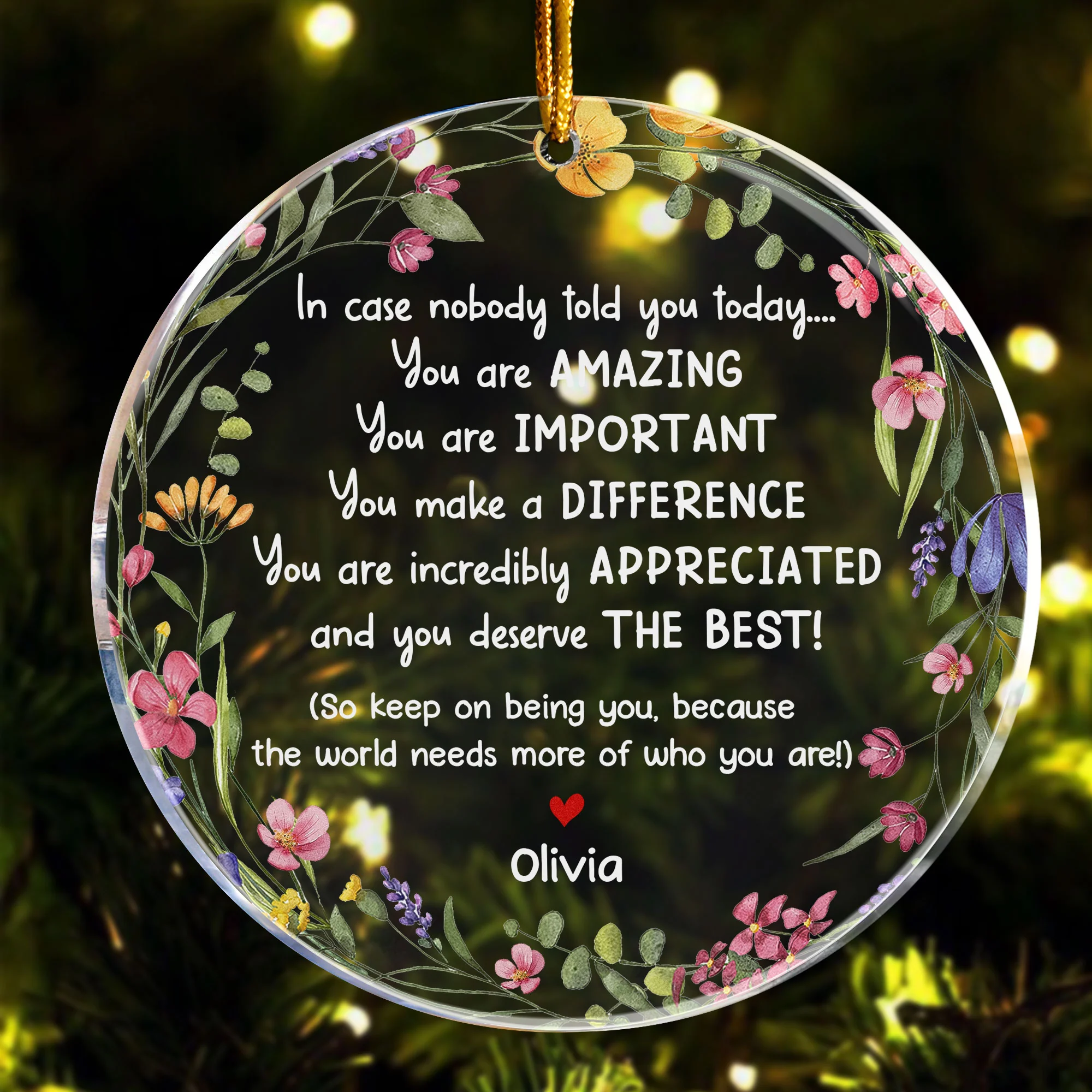 Thank You Gifts - In Case No One Told You Today - Gifts For Friends, Coworkers, Family - Personalized Acrylic Ornament - Image 4