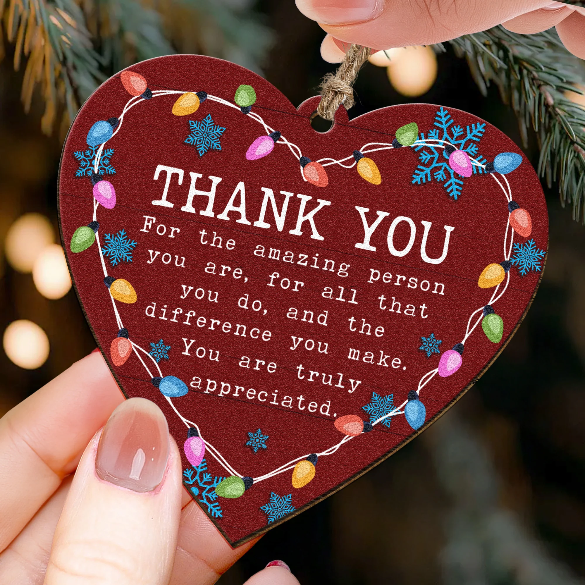 Thank You Ornament You Are Truly Appreciated Christmas Ornament - Wooden Ornament - Image 2