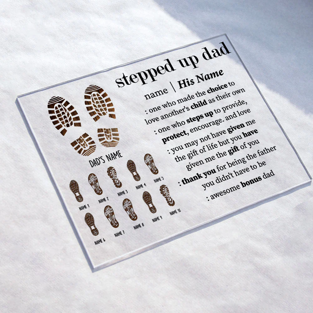Thank You Stepped Up Dad - Personalized Acrylic Plaque - Image 2
