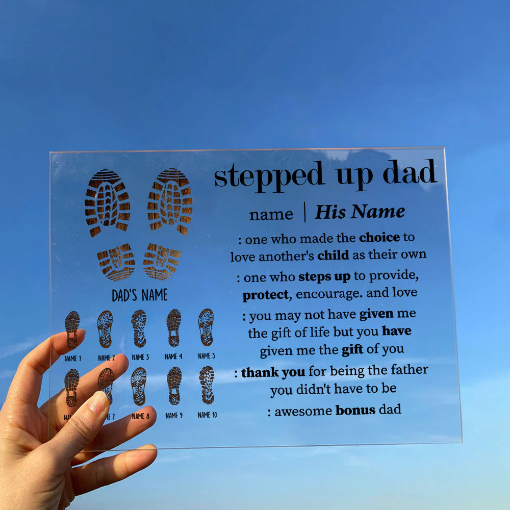 Thank You Stepped Up Dad - Personalized Acrylic Plaque - Image 4