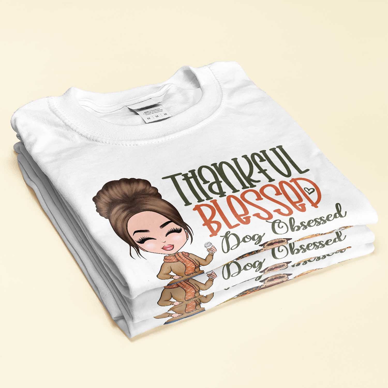 Thankful Blessed & Dog Obsessed - Personalized Shirt - Fall Season Gift For Dog Lover - Image 2