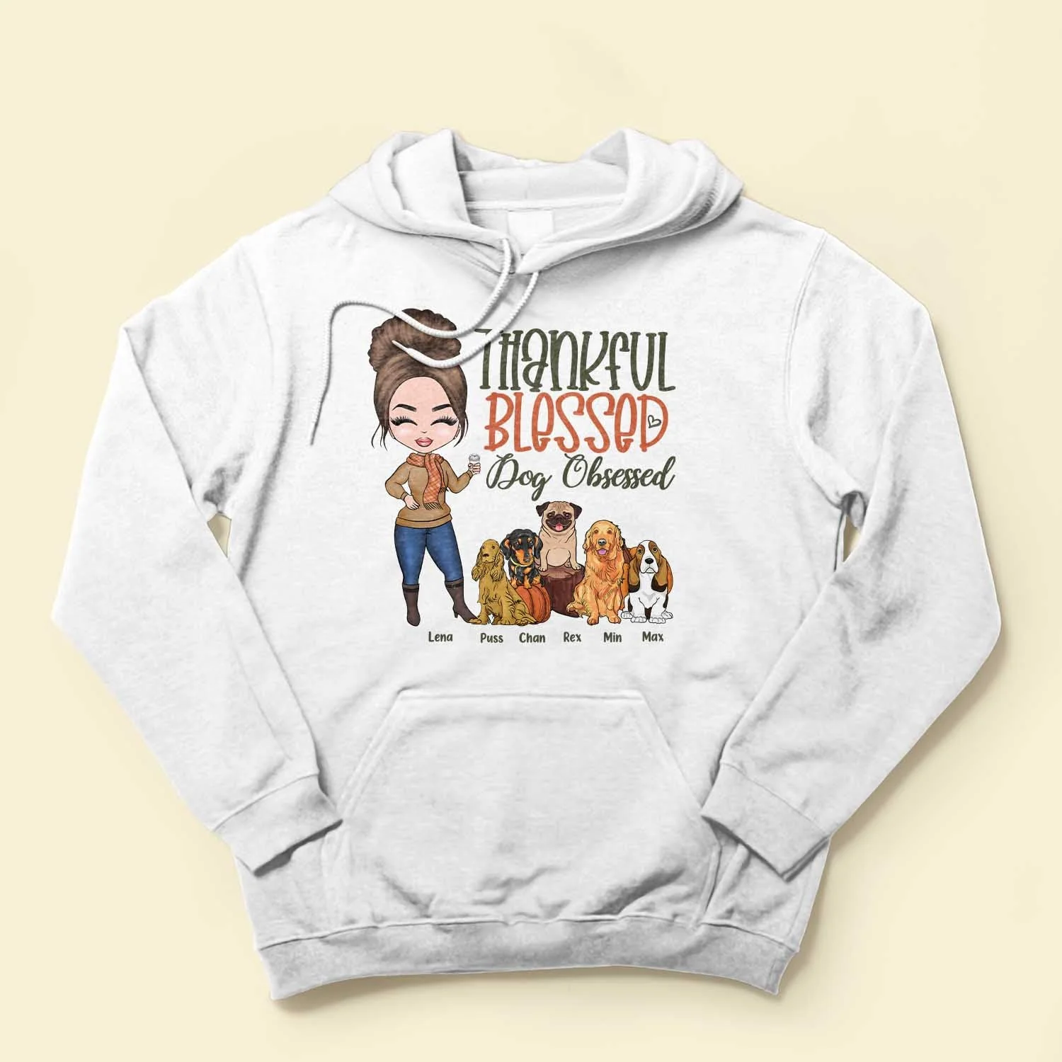 Thankful Blessed & Dog Obsessed - Personalized Shirt - Fall Season Gift For Dog Lover - Image 4