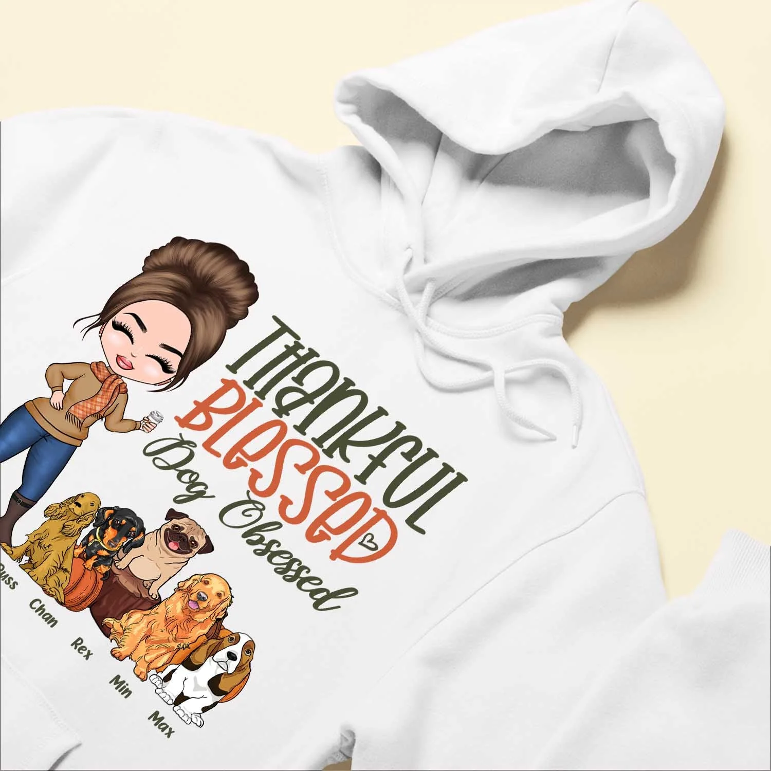 Thankful Blessed & Dog Obsessed - Personalized Shirt - Fall Season Gift For Dog Lover - Image 6