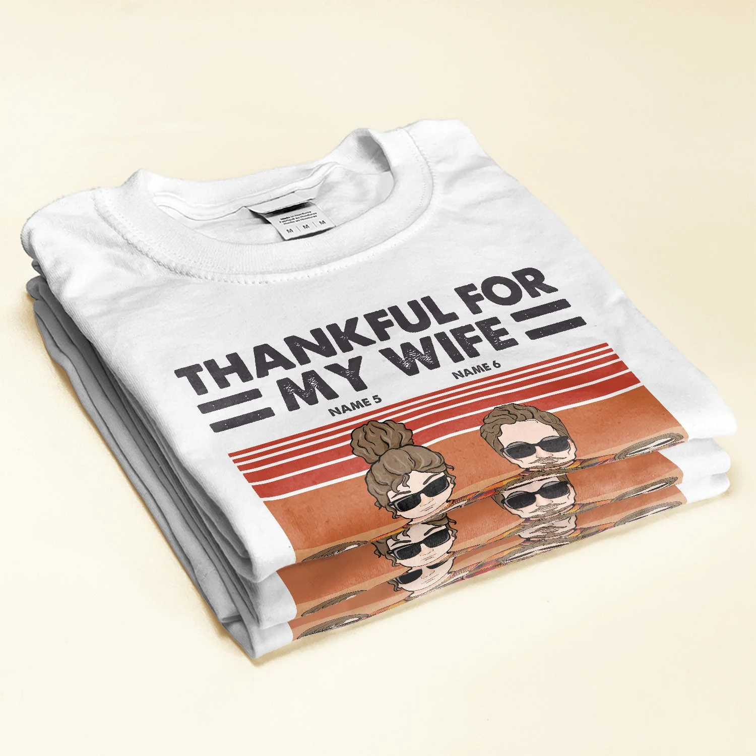 Thankful For My Wife And Kids - Personalized Shirt - Thanksgiving Gift For Husband - Image 2
