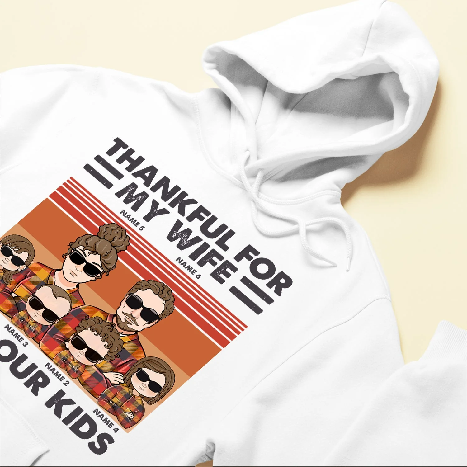 Thankful For My Wife And Kids - Personalized Shirt - Thanksgiving Gift For Husband - Image 6
