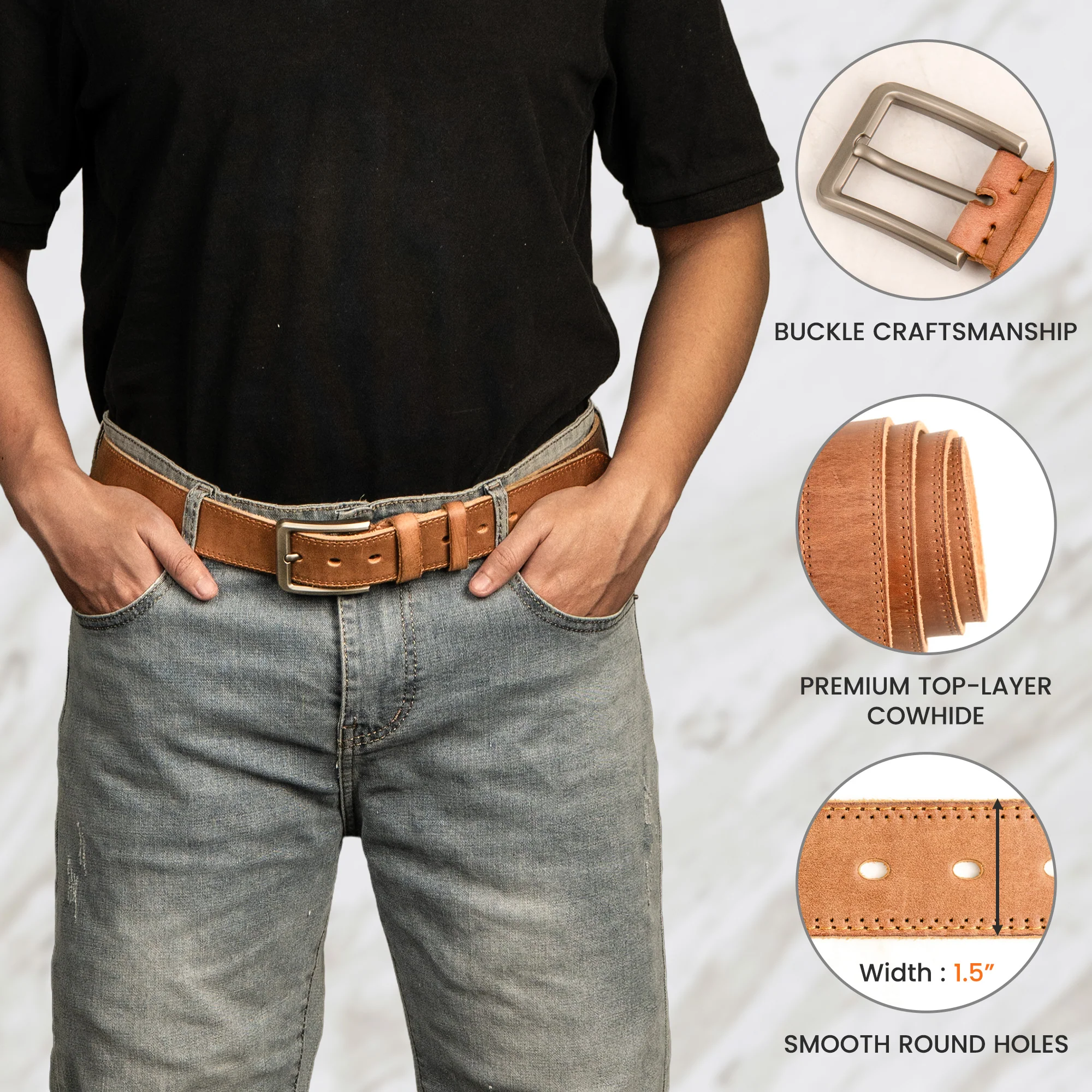 Thanks For All The Amazing Orgasms - Personalized Cowhide Belt - Image 4