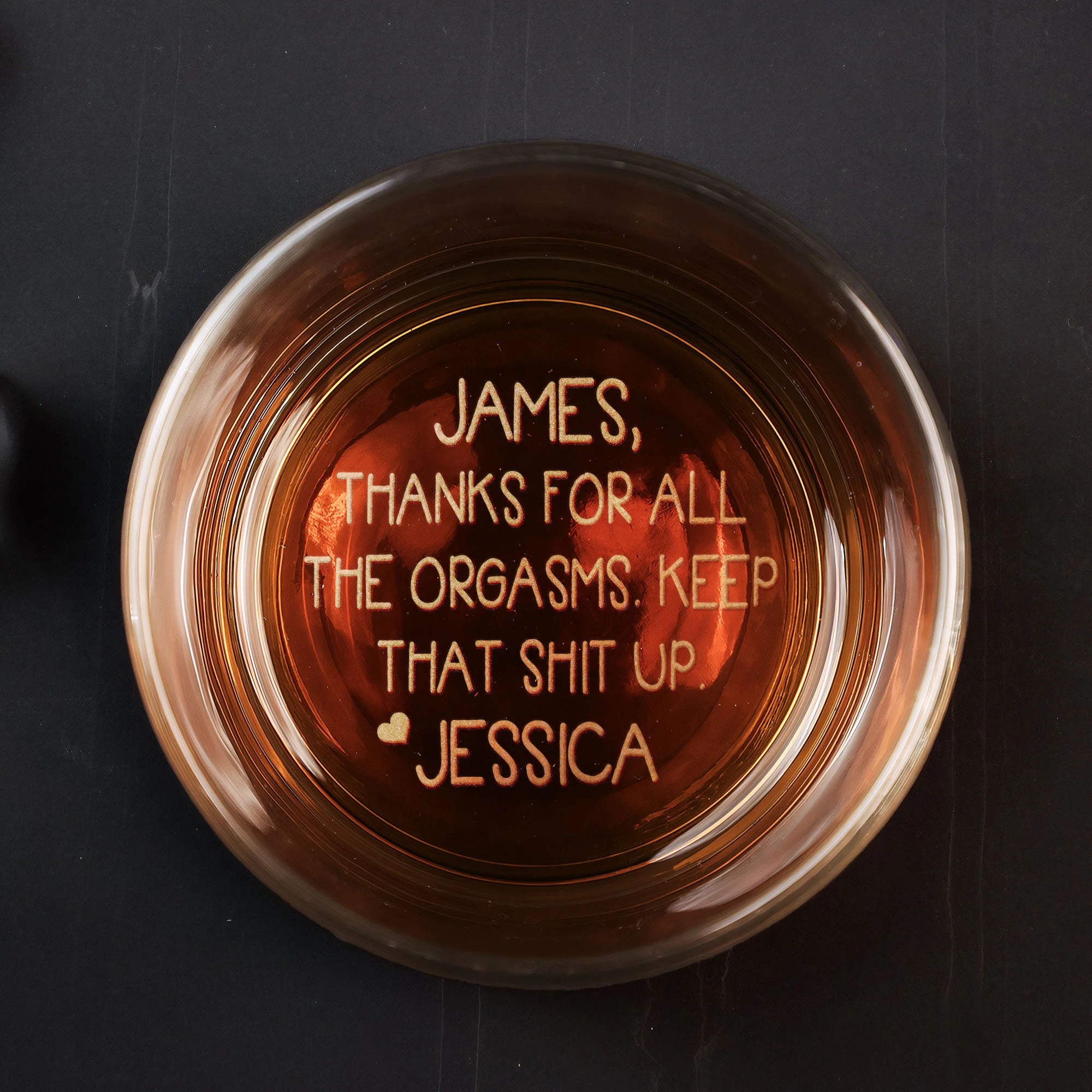 Thanks For All The Orgasms Anniversary Gift For Him - Personalized Engraved Whiskey Glass - Gift For Husband - Image 6