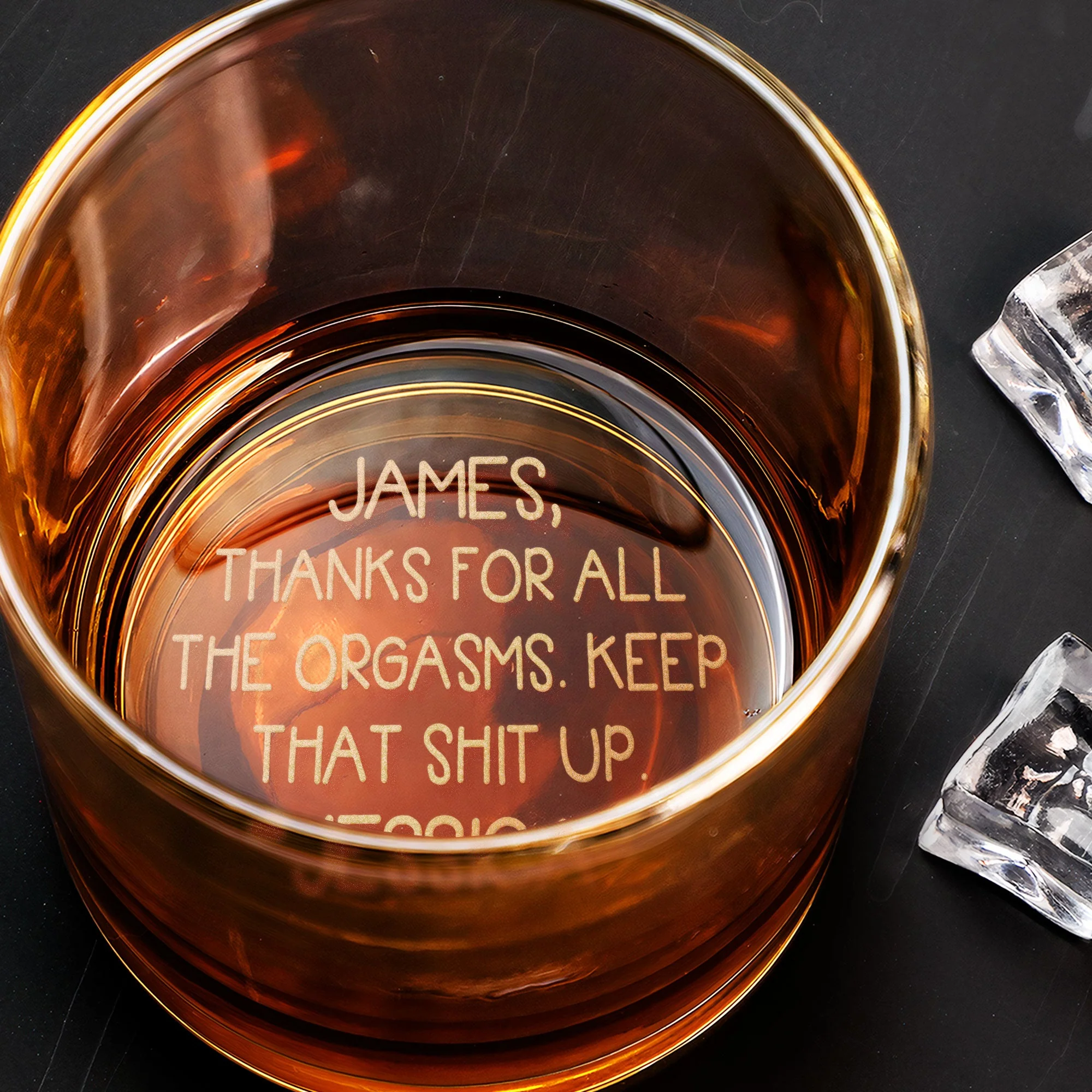Thanks For All The Orgasms Anniversary Gift For Him - Personalized Engraved Whiskey Glass - Gift For Husband - Image 7