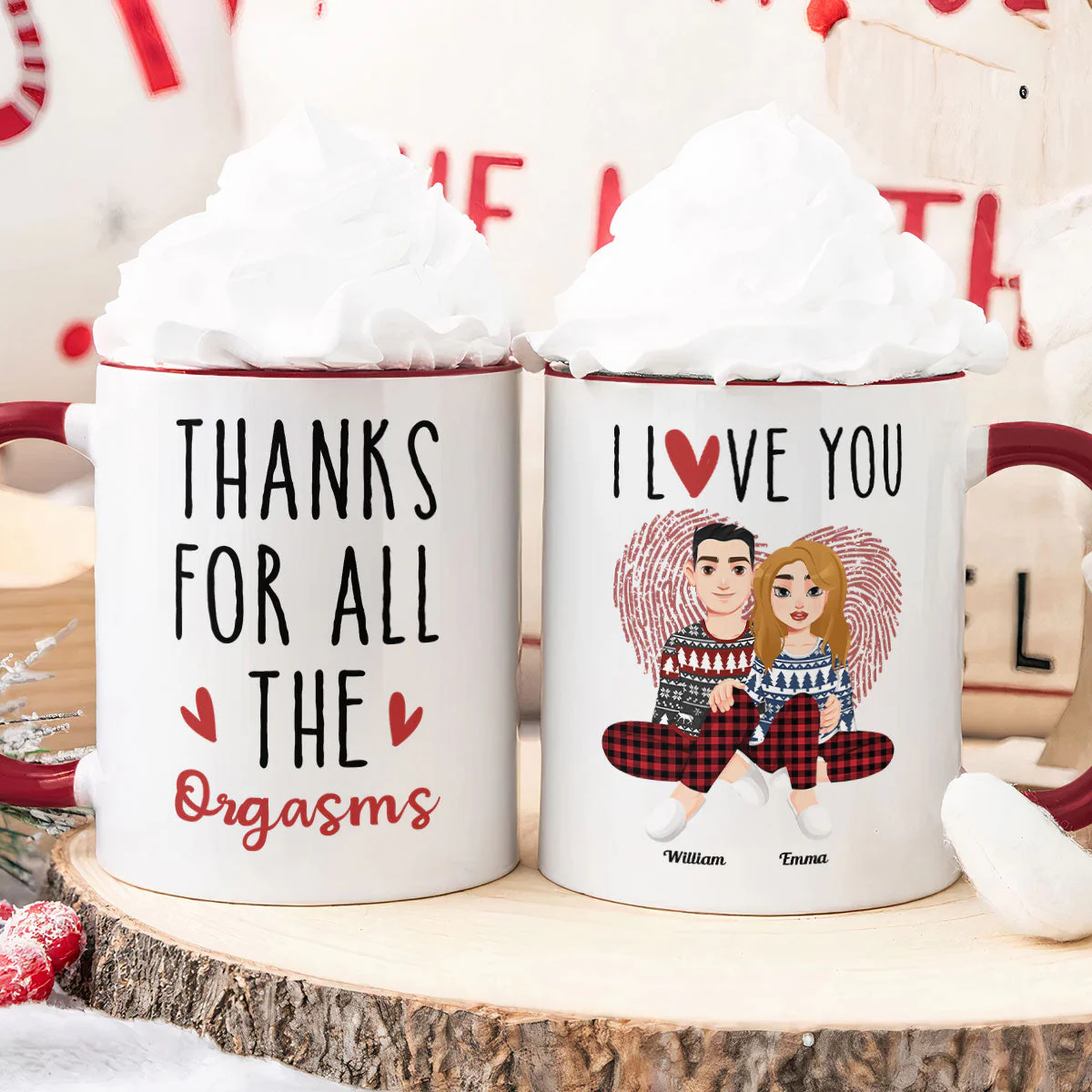 Thanks For All The Orgasms - Personalized Accent Mug - Image 4