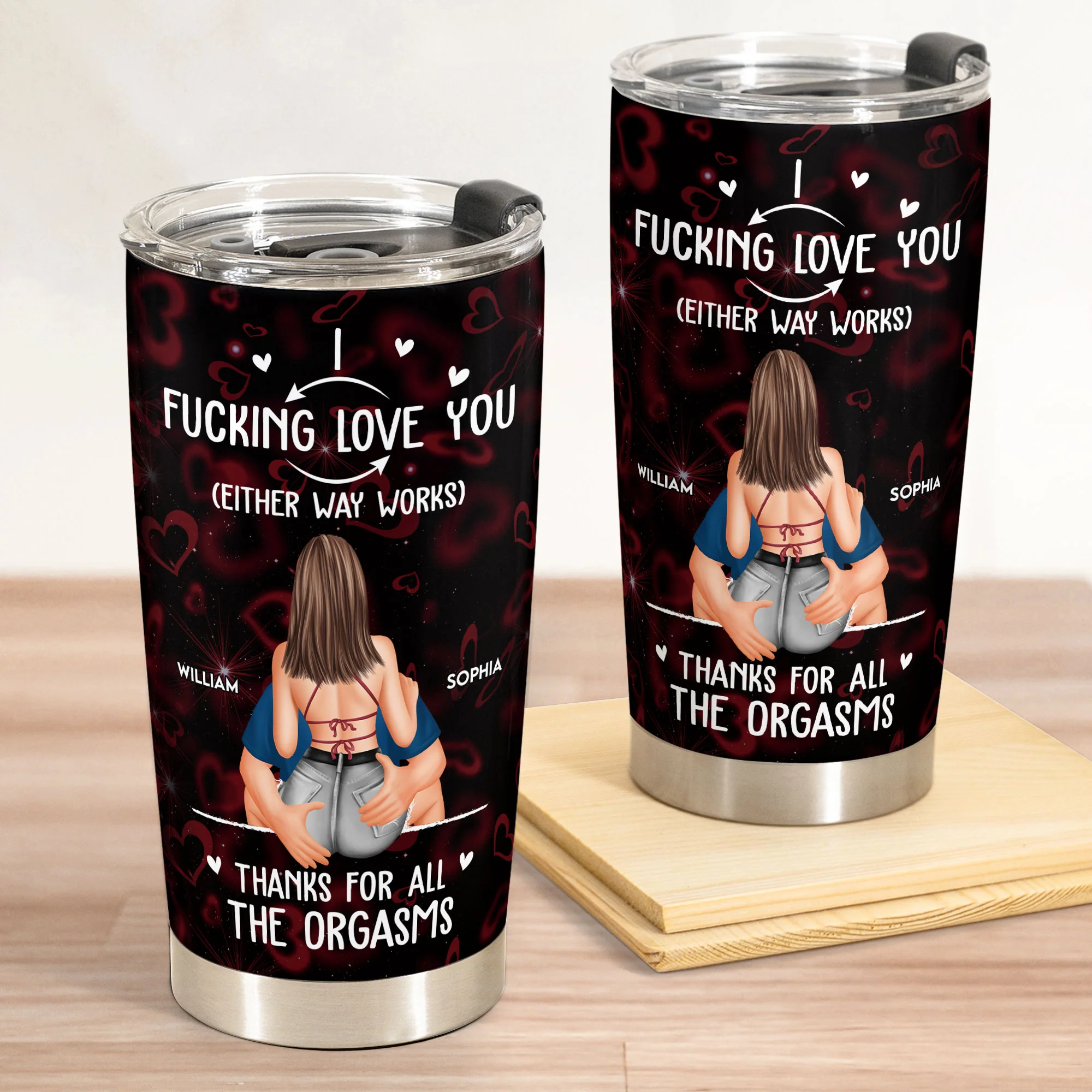 Thanks For All The Orgasms - Personalized Tumbler Cup - Image 2