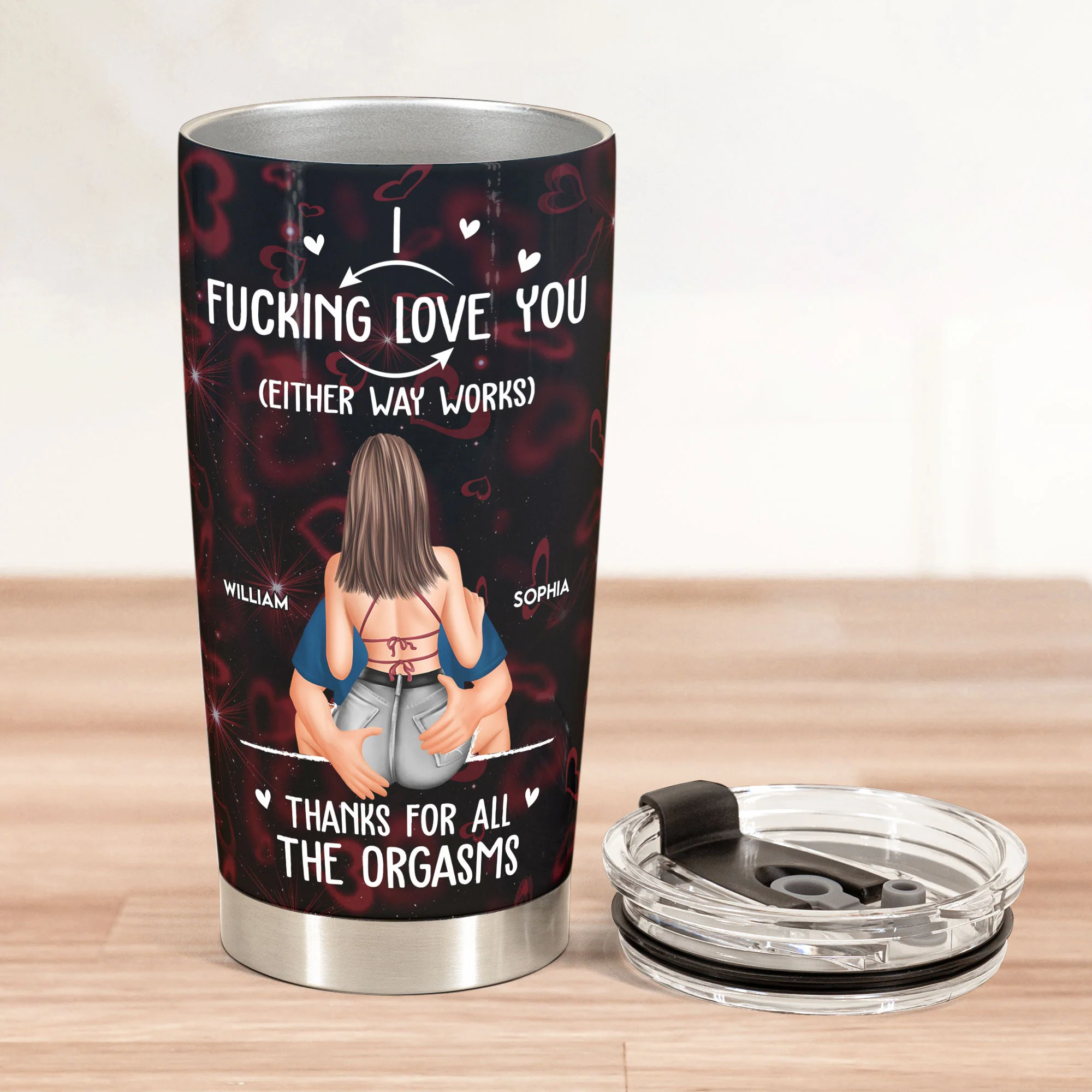 Thanks For All The Orgasms - Personalized Tumbler Cup - Image 3