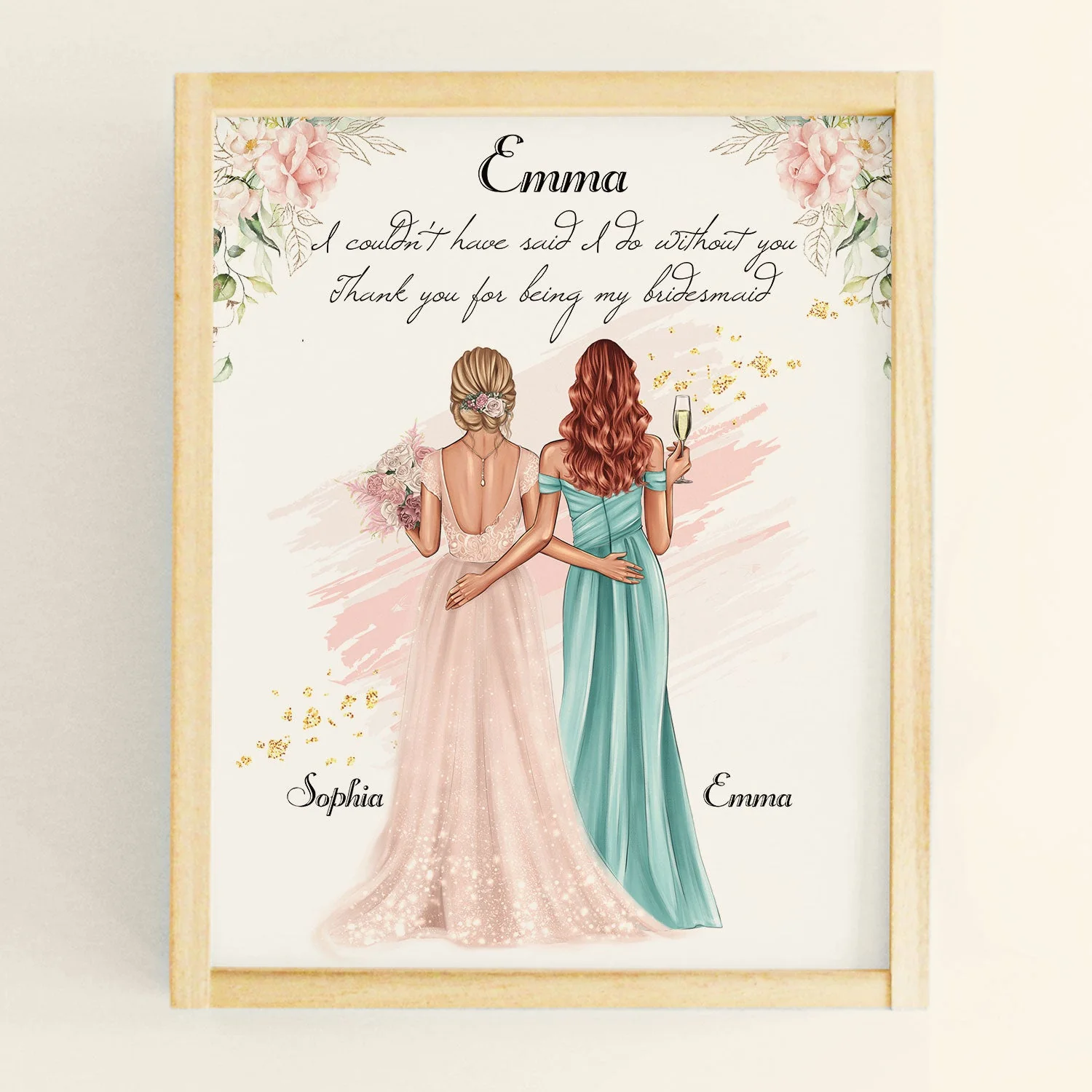 Thanks For Being My Bridesmaid - Personalized Poster - Image 3