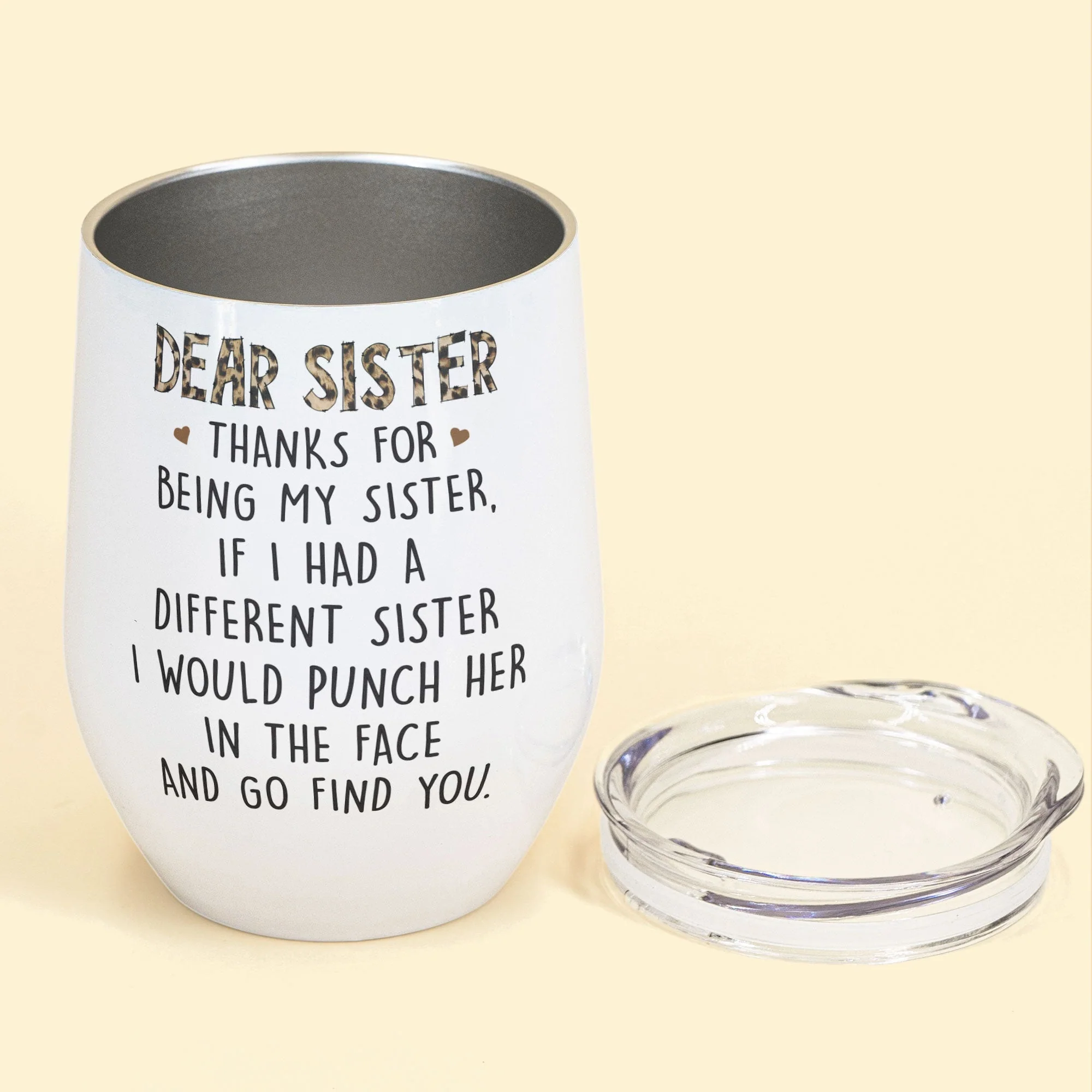 Thanks For Being My Sister - Personalized Wine Tumbler - Birthday, Loving Gift For Sisters, Sistas - Image 3