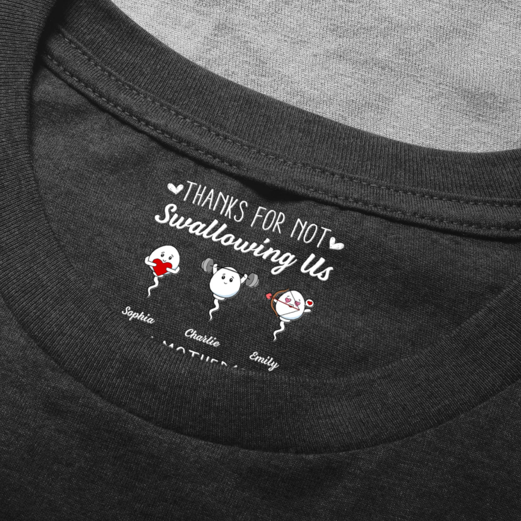 Thanks For Not Swallowing Us Happy Mother’s Day - Funny Hidden Message - Personalized Shirt - Image 4