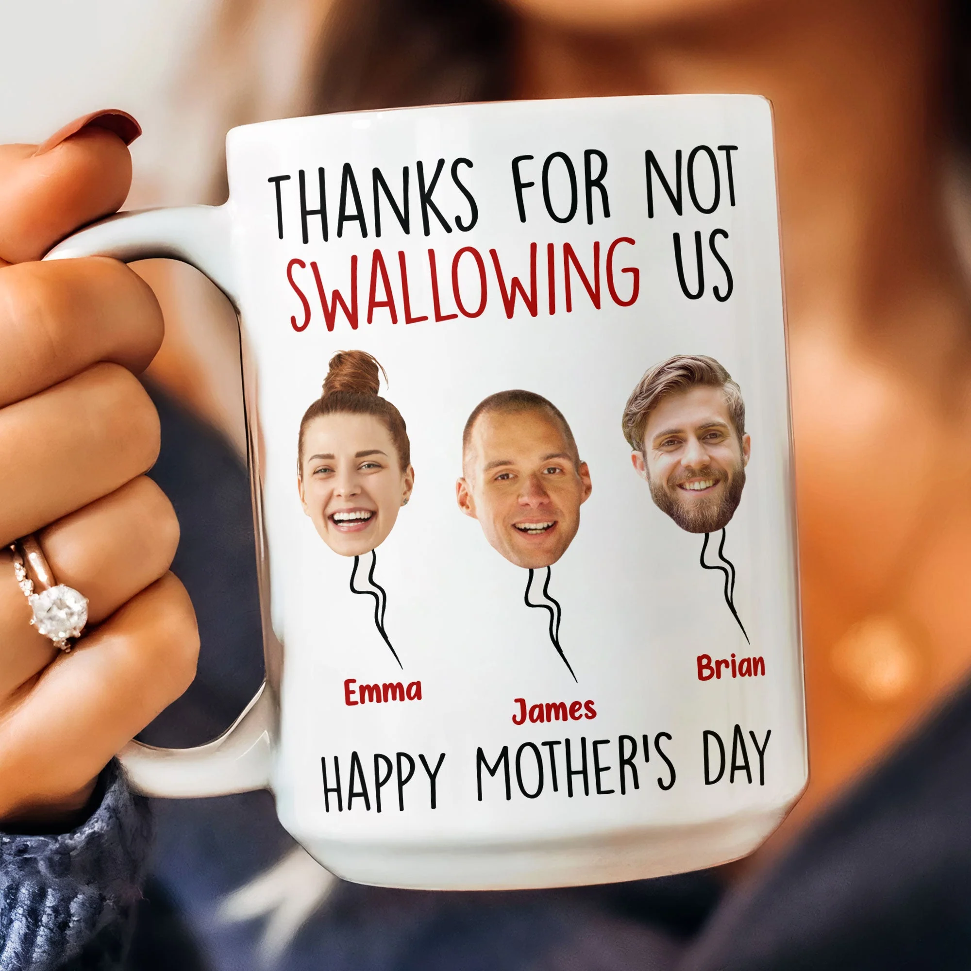 Thanks For Not Swallowing Us - Personalized Photo Mug - Image 8