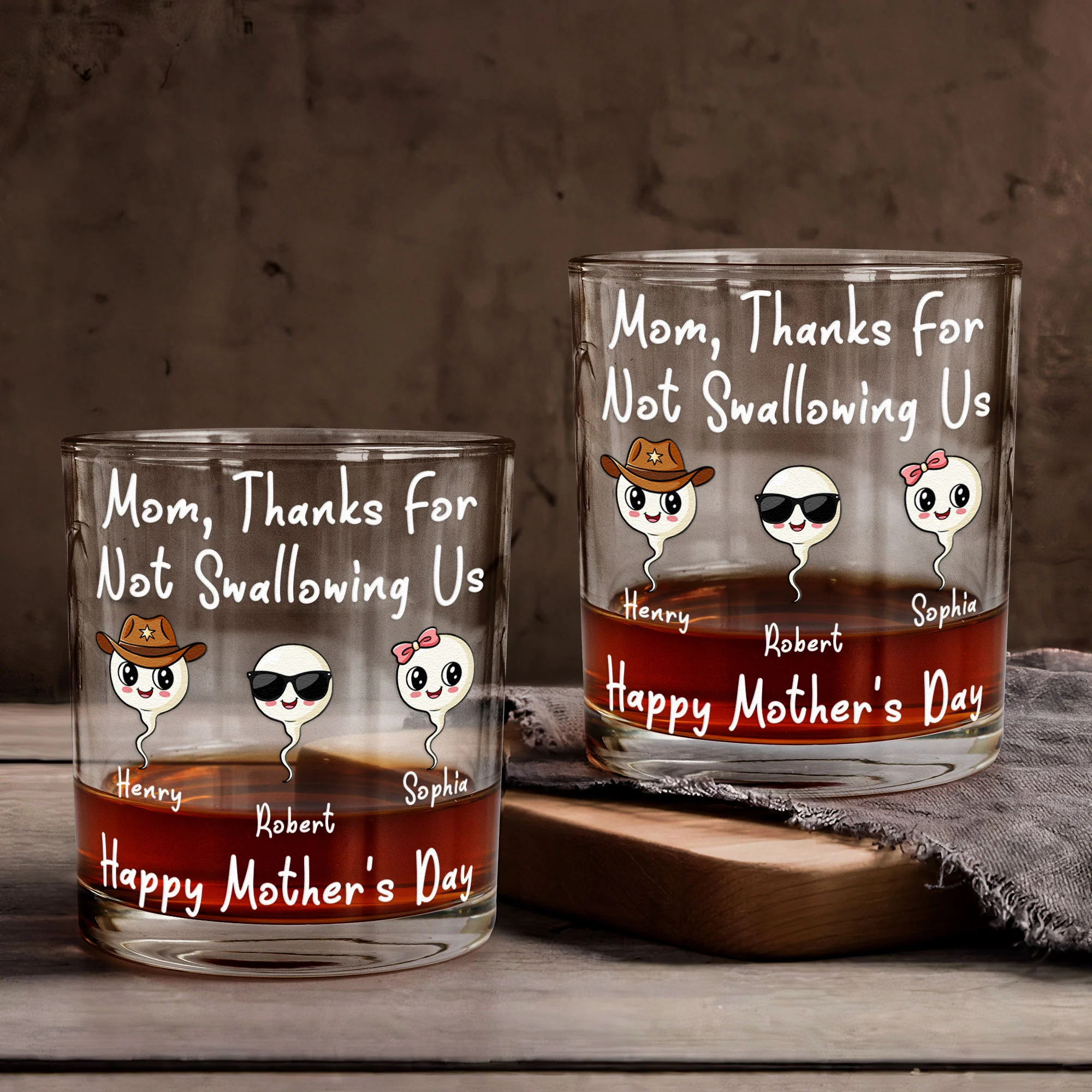Thanks For Not Swallowing Us - Personalized Whiskey Glass