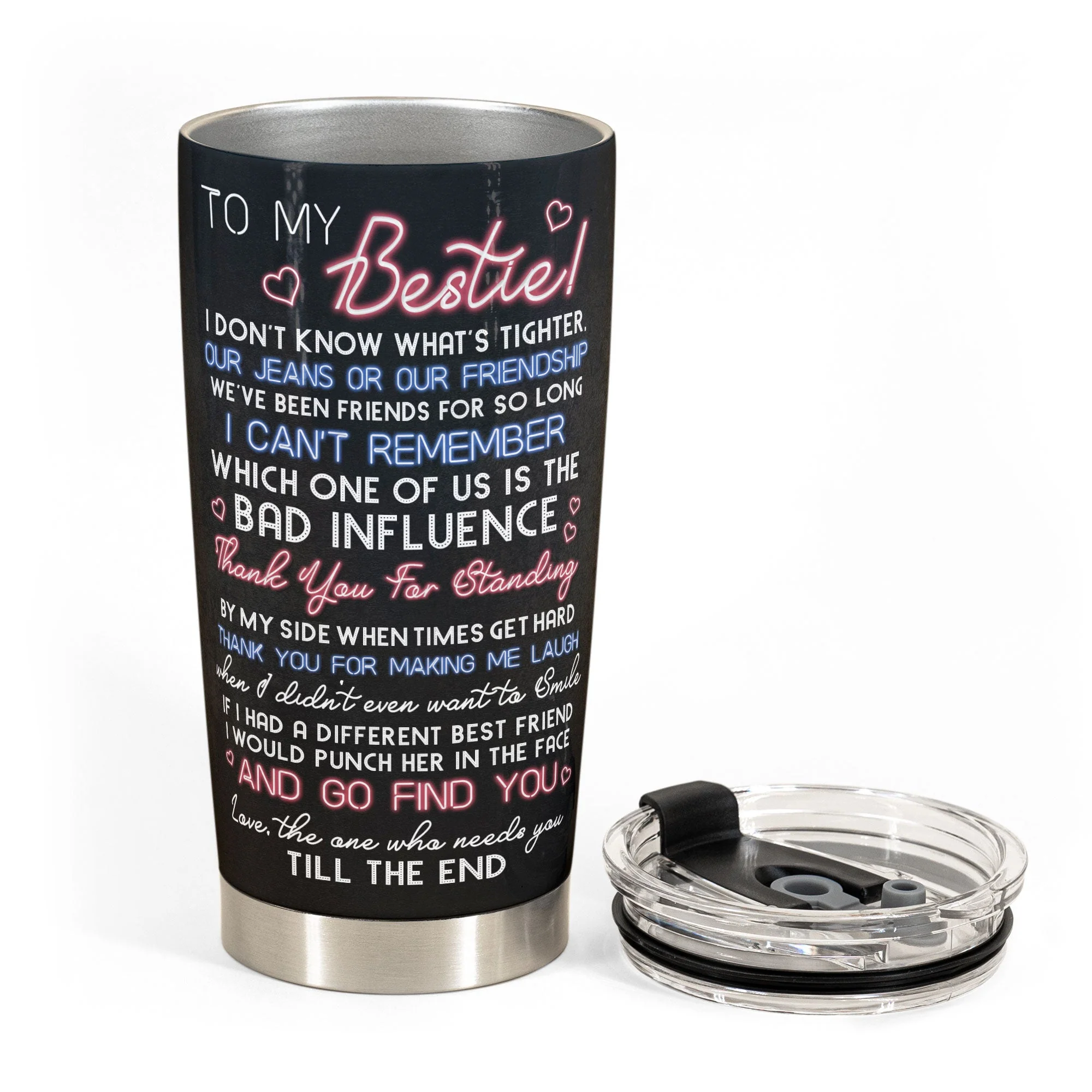 Thanks For Standing By My Side - Personalized Tumbler Cup - Birthday Gift For Besties, BFFs, Soul Sisters - Image 3
