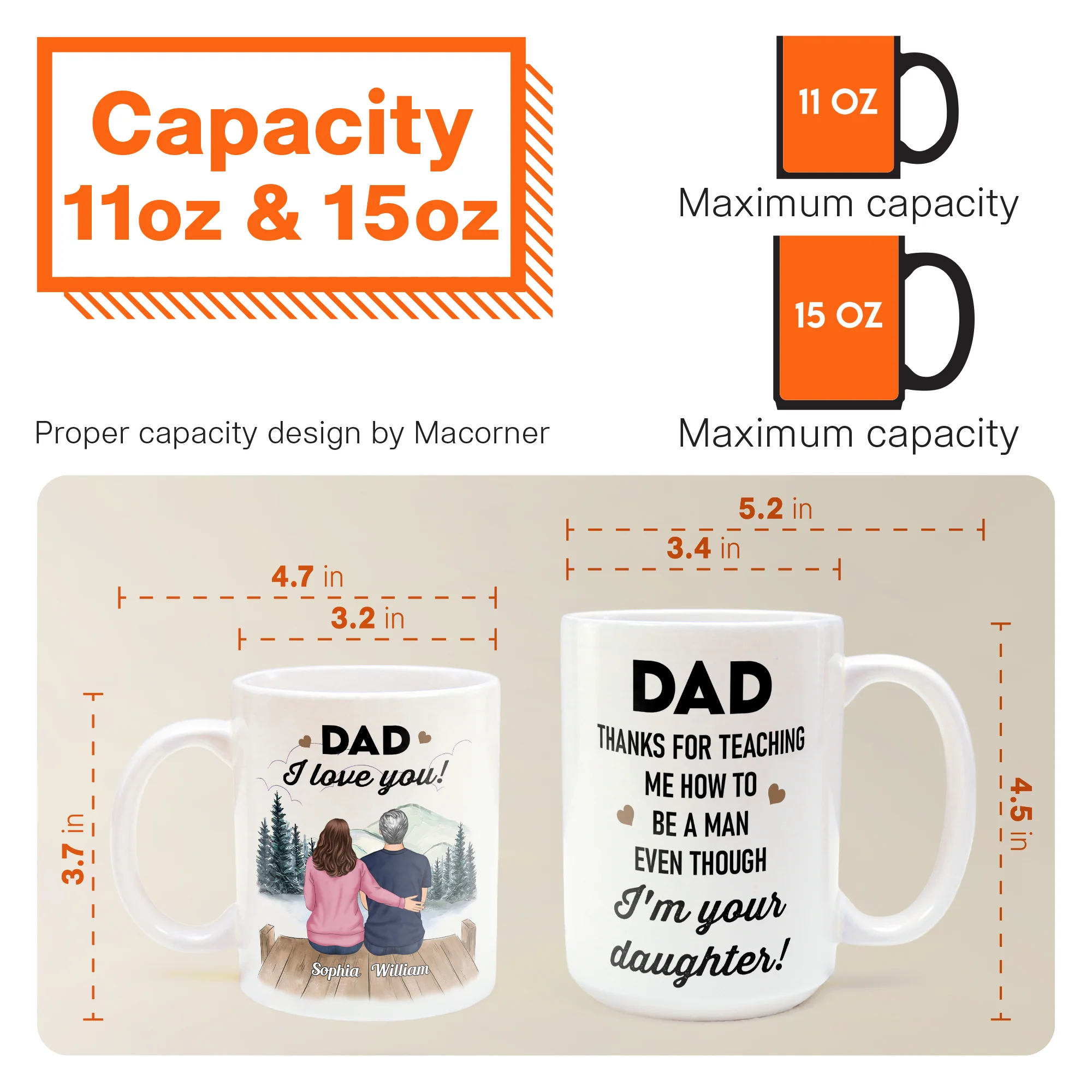 Thanks For Teaching Me How To Be A Man - Personalized Mug - Birthday Father's Day Gift For Dad, Step Dad - Gift From Daughters - Image 5