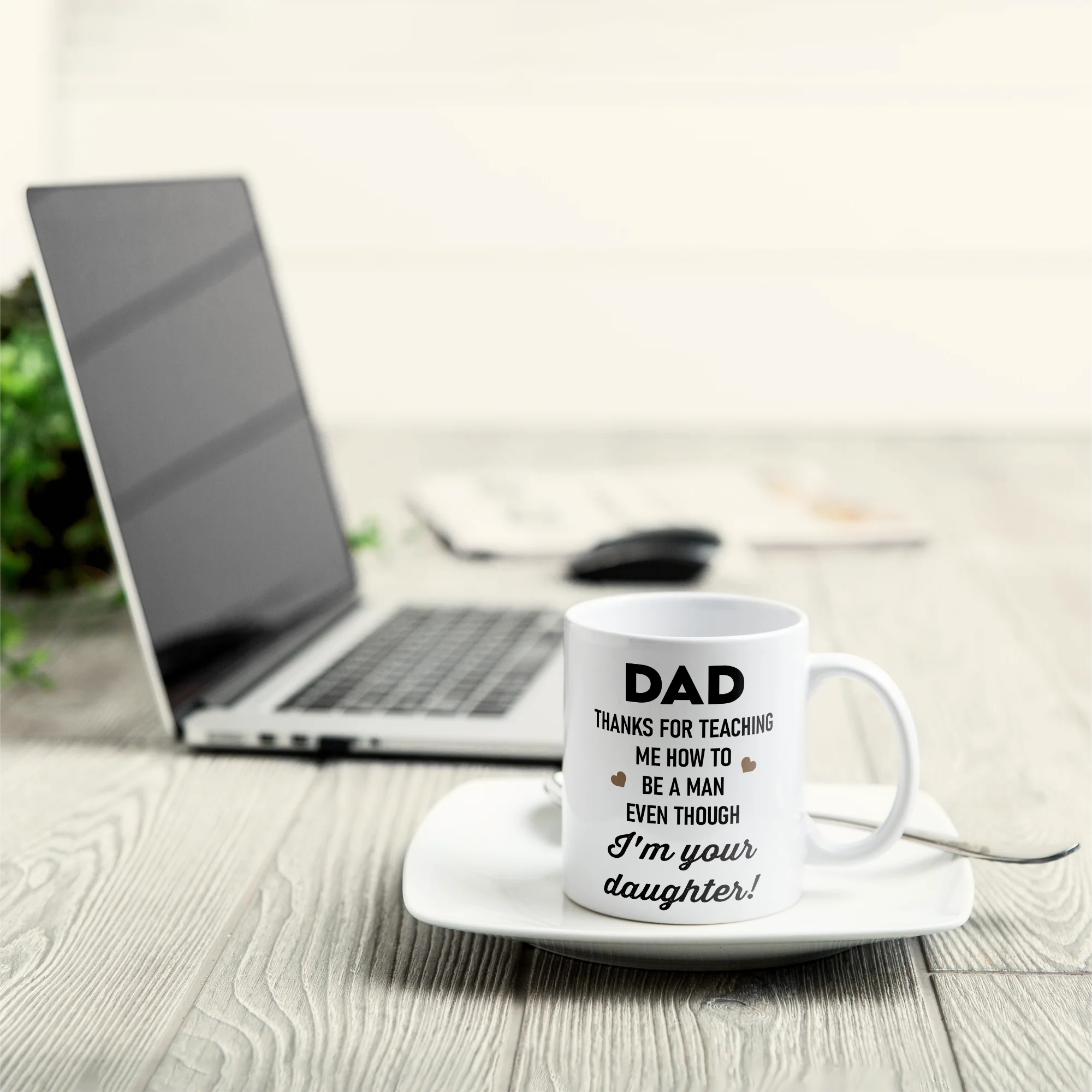 Thanks For Teaching Me How To Be A Man - Personalized Mug - Birthday Father's Day Gift For Dad, Step Dad - Gift From Daughters - Image 6