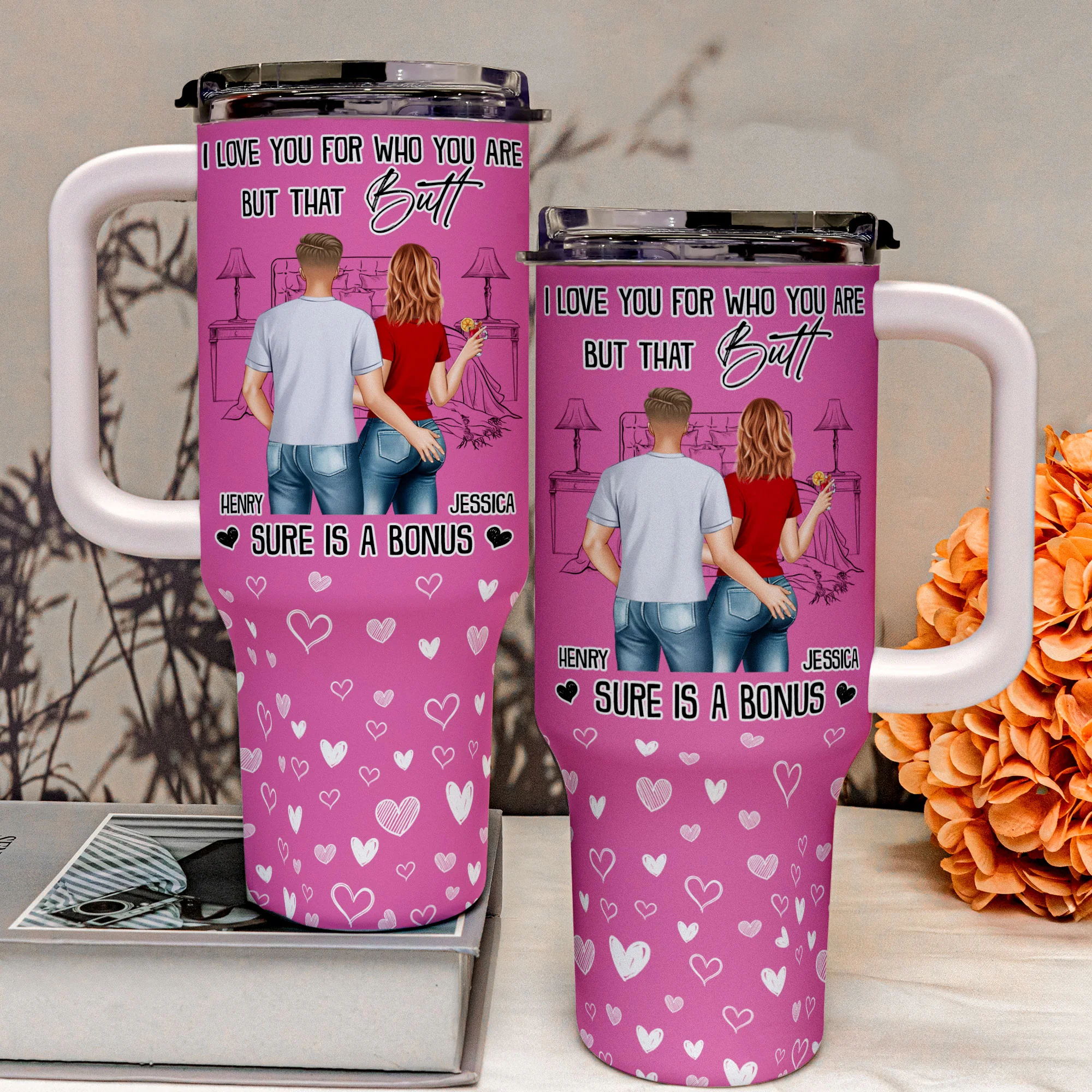That Butt Sure Is A Bonus - Personalized 40oz Tumbler With Straw - Image 4