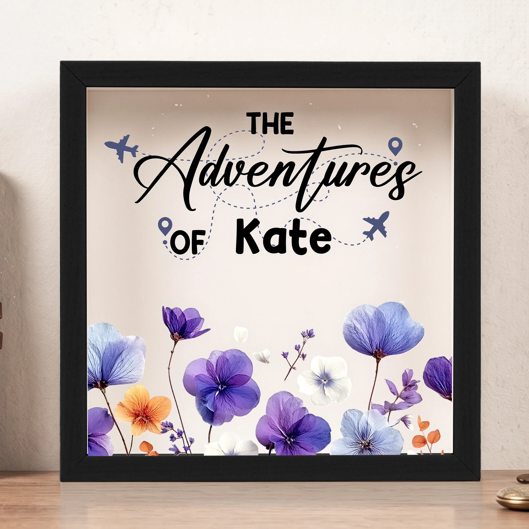 The Adventure Of Travel Lover Birth Flowers - Personalized Memory Box - Image 4