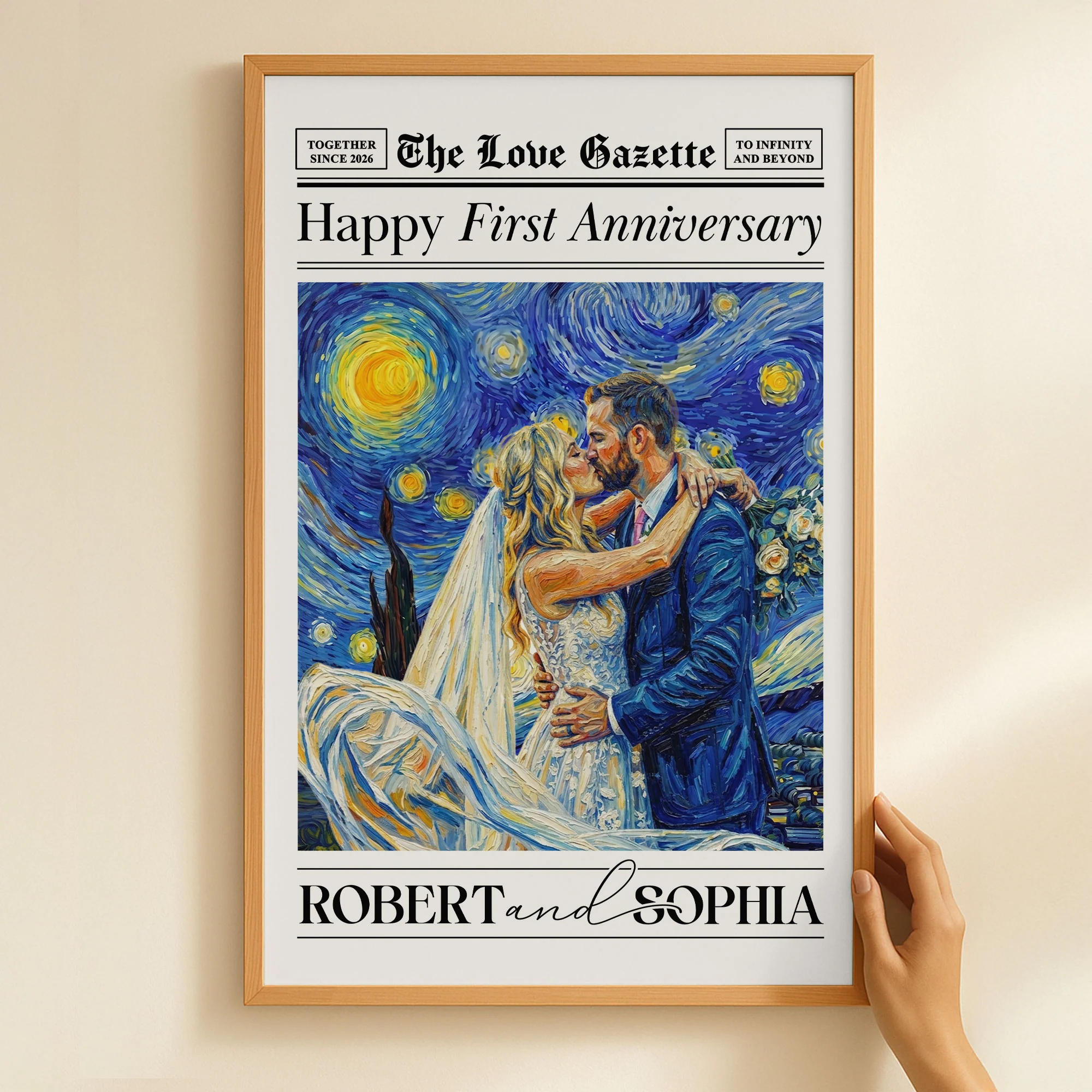 The Anniversary Times First Wedding Anniversary Van Gogh Art - Personalized Poster - Image 5