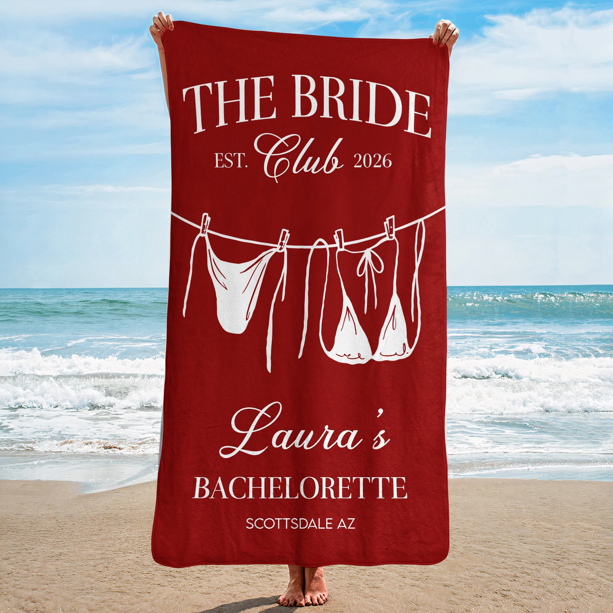 The Bach Club Bachelorette Party Wedding Gift- Personalized Beach Towel - Image 2