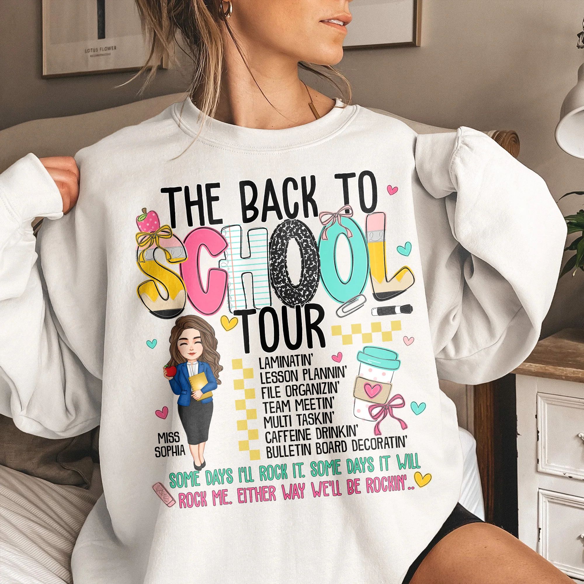 The Back To School Tour Teacher Custom Gift - Personalized Shirt - Image 4