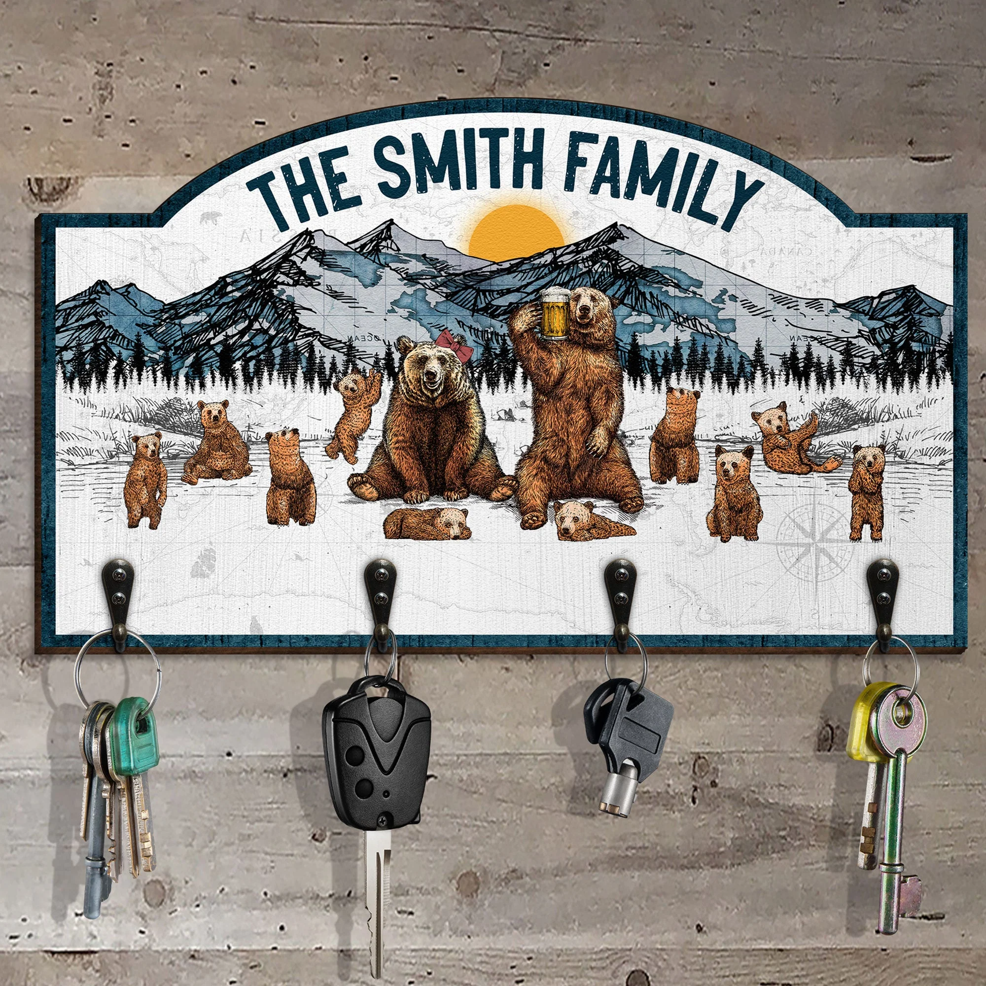 The Bear Family - Personalized Key Holder - Image 3