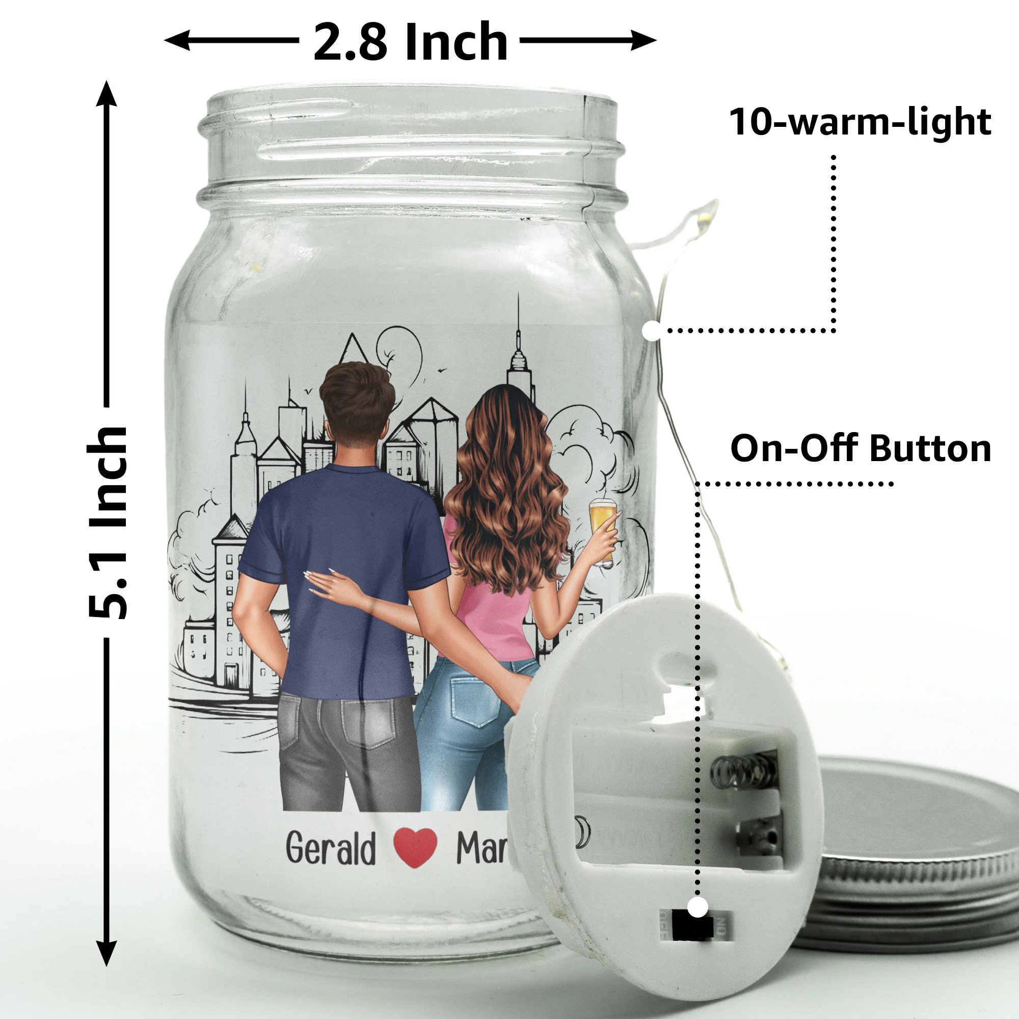 The Beginning Of Forever - Personalized Mason Jar Light - Image 6