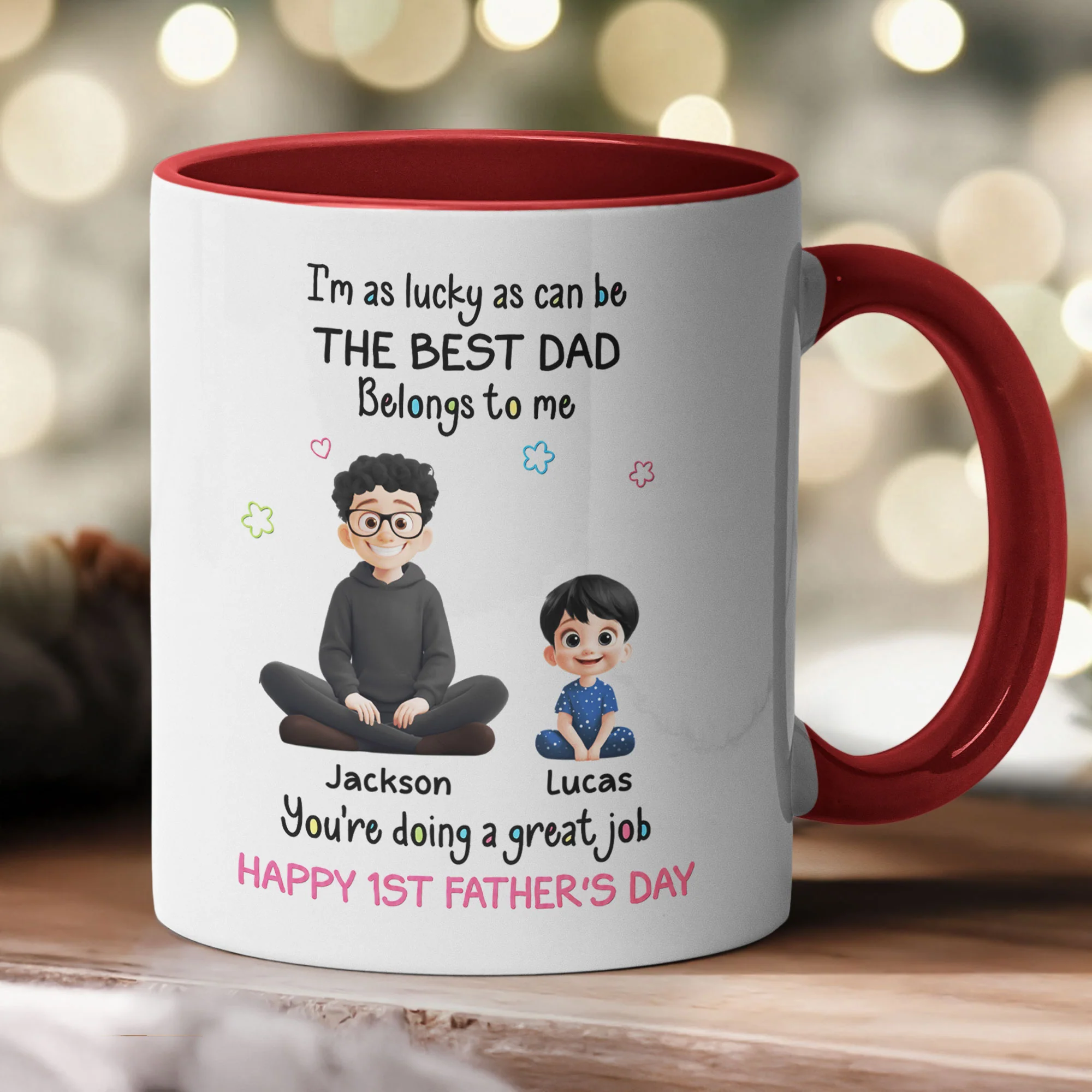 The Best Dad Belongs To Me - Personalized Mug - Image 4
