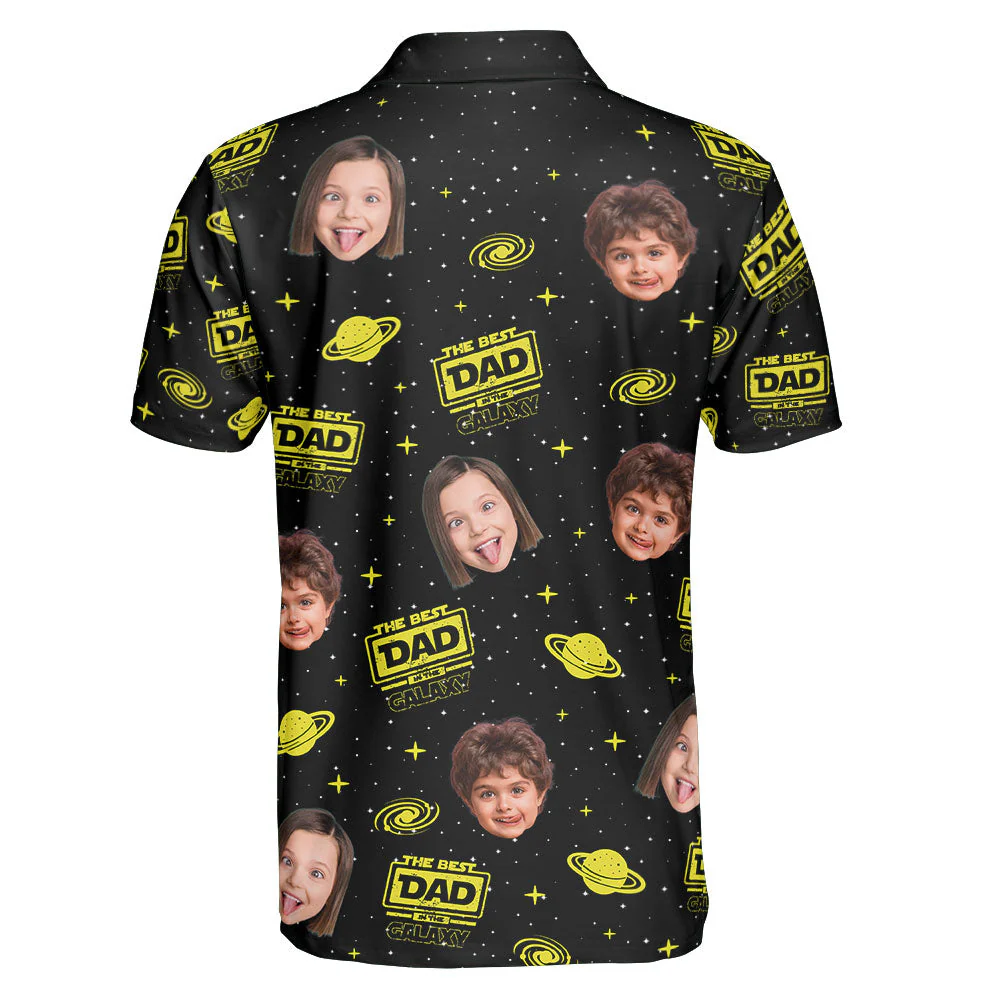 The Best Dad In The Galaxy - Personalized Photo Polo Shirt - Image 6